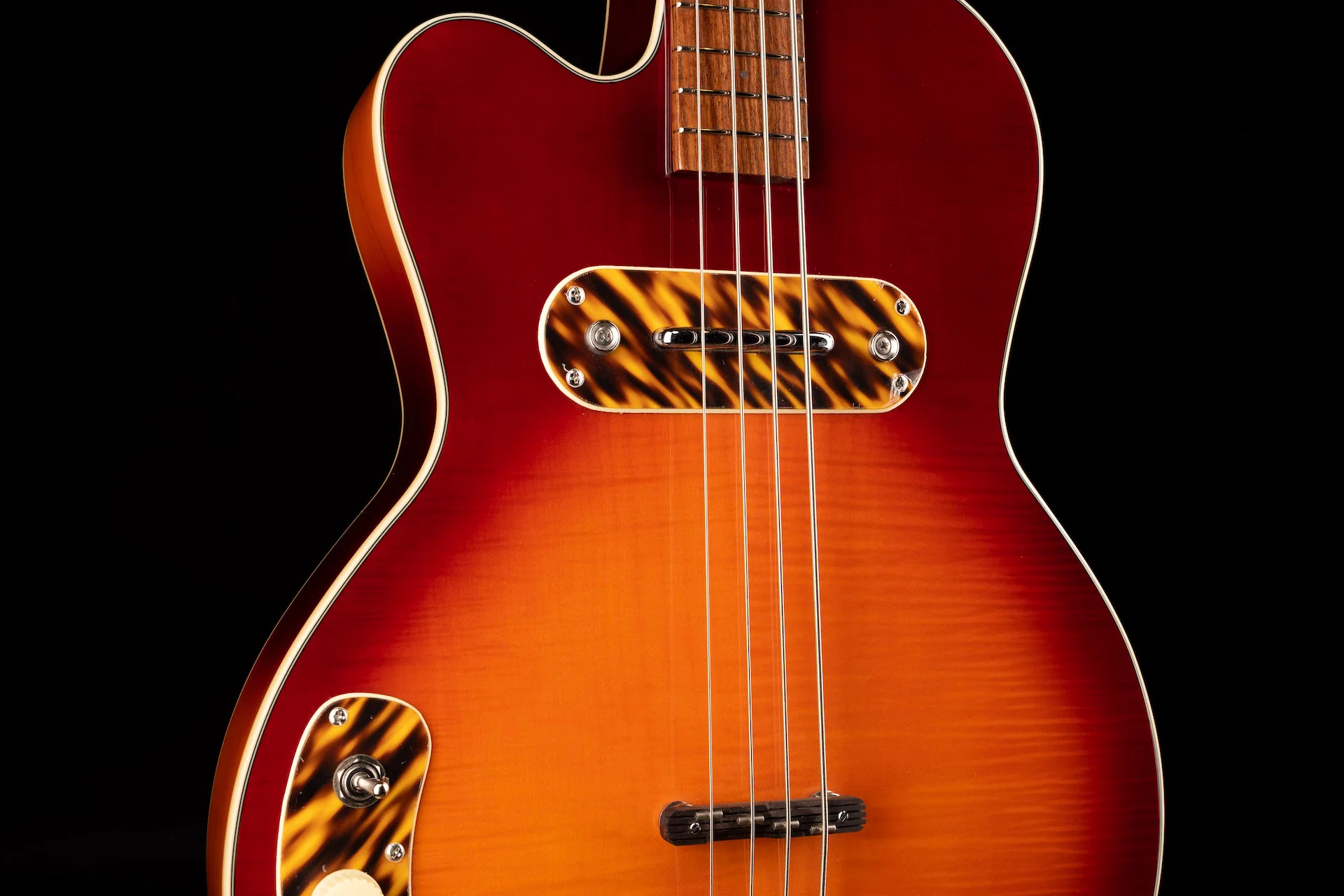 Kay Vintage Reissue K162LH-VS Left Handed Pro Bass Honey Sunburst with Hard Case - Image 7