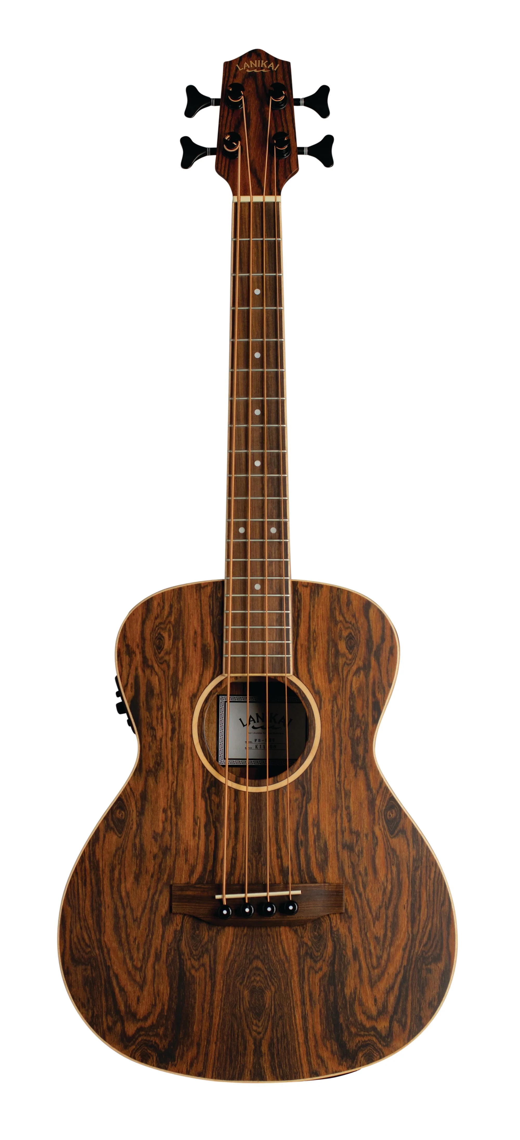 Lanikai FB-EBU Figured Bocote Bass Ukulele Electric Natural with Gig Bag - Image 3