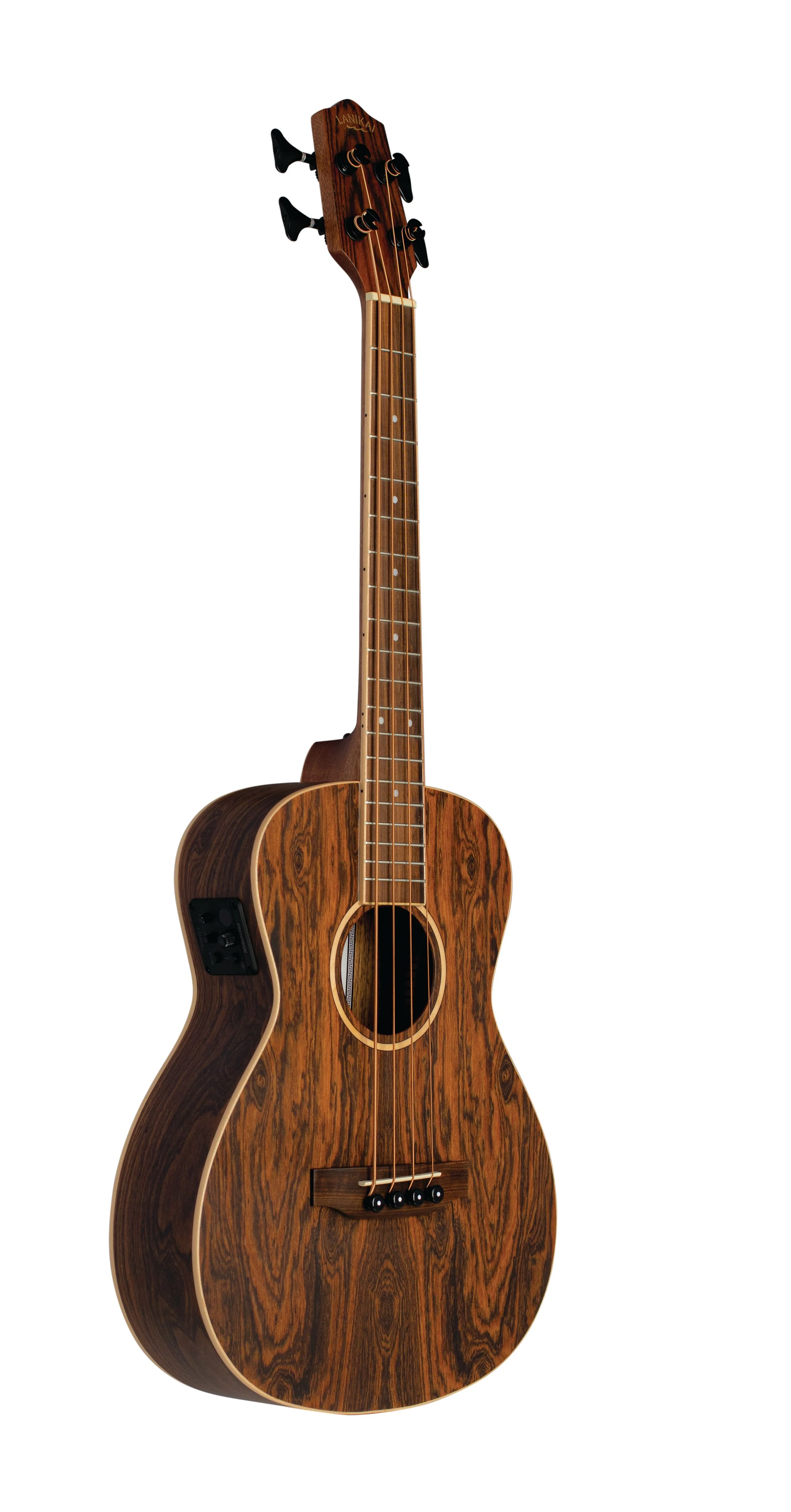 Lanikai FB-EBU Figured Bocote Bass Ukulele Electric Natural with Gig Bag - Image 4