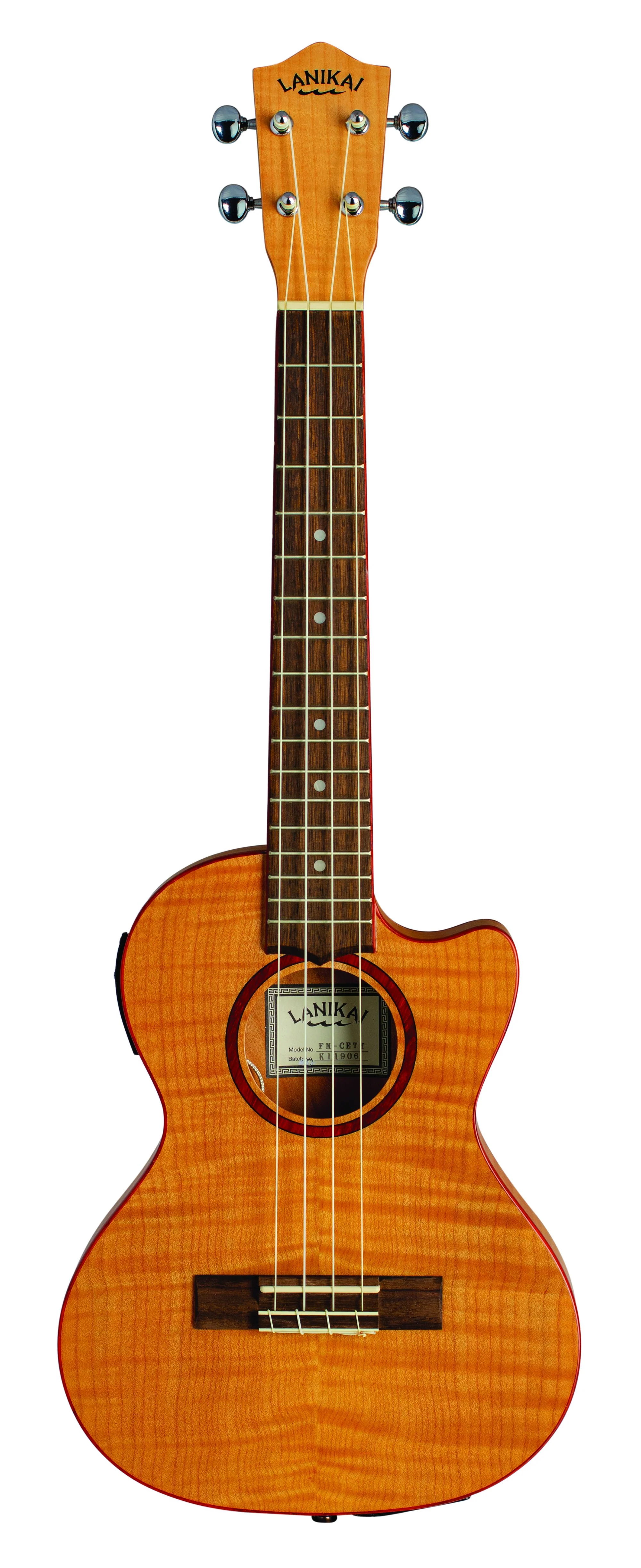 Lanikai FM-CETT Flame Maple Thin Tenor Ukulele Electric Natural with Gig Bag - Image 2