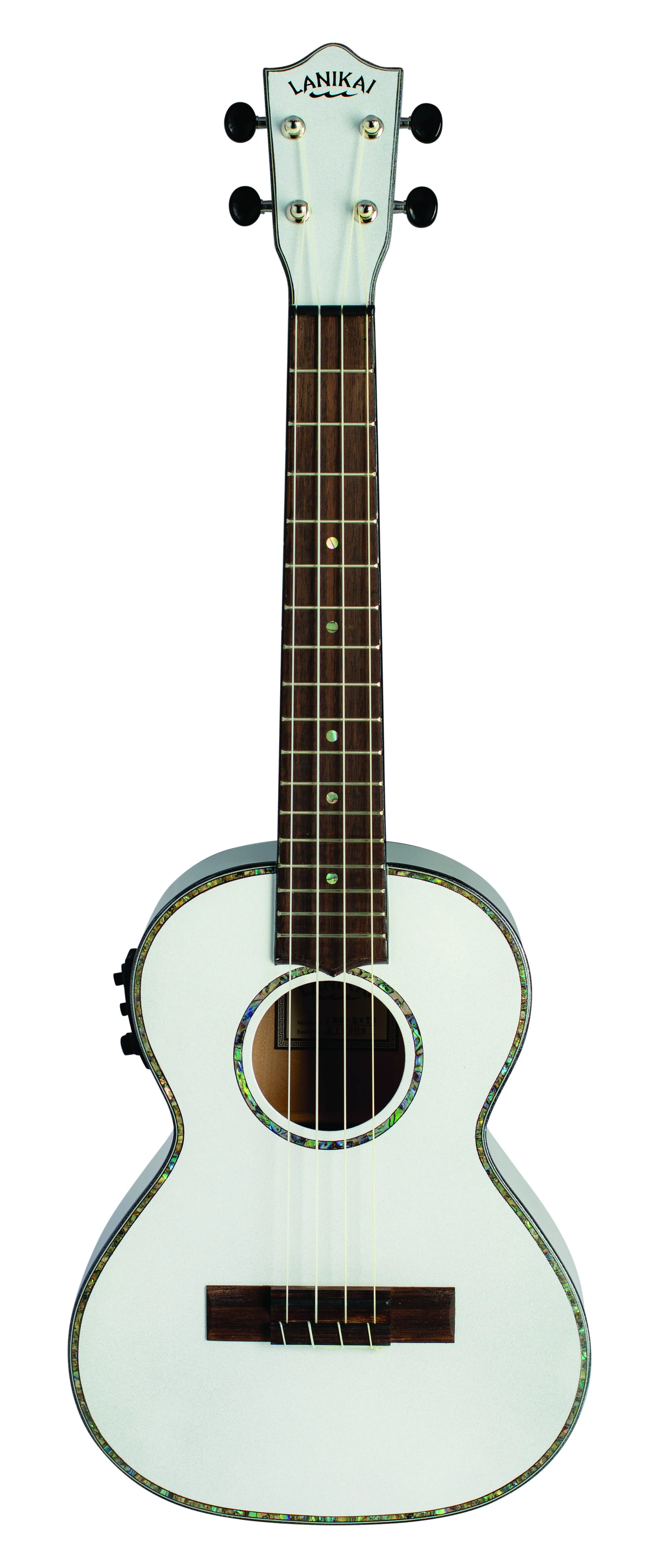 Lanikai JMS-EWT1 Julia Michaels Tenor Ukulele Electric White Pearl with Gig Bag - Image 2