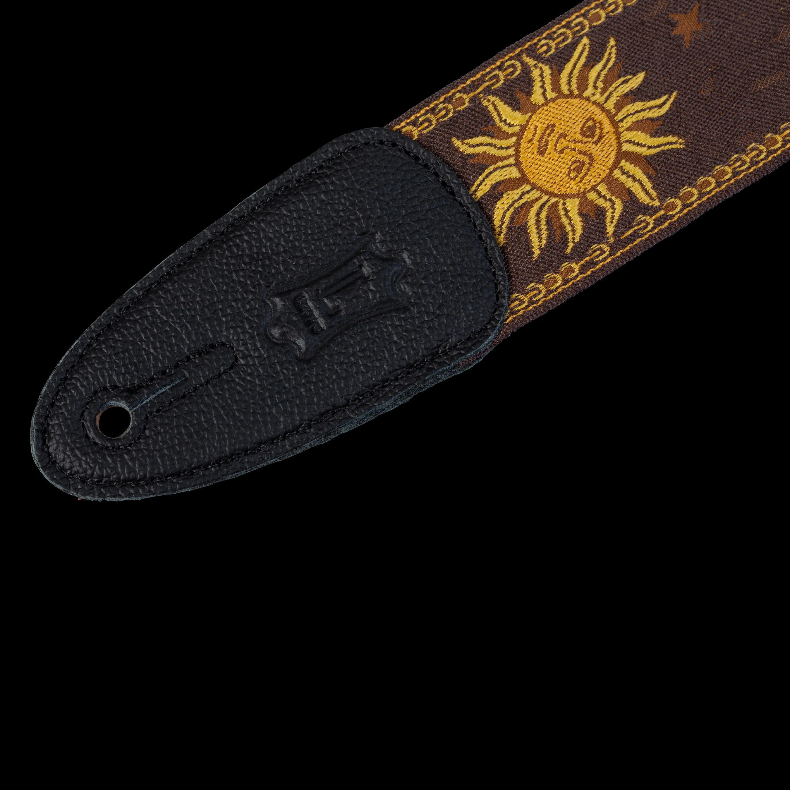 Levy's MPJG-SUN-BRN 2" Wide Brown Jacquard Guitar Strap - Image 5