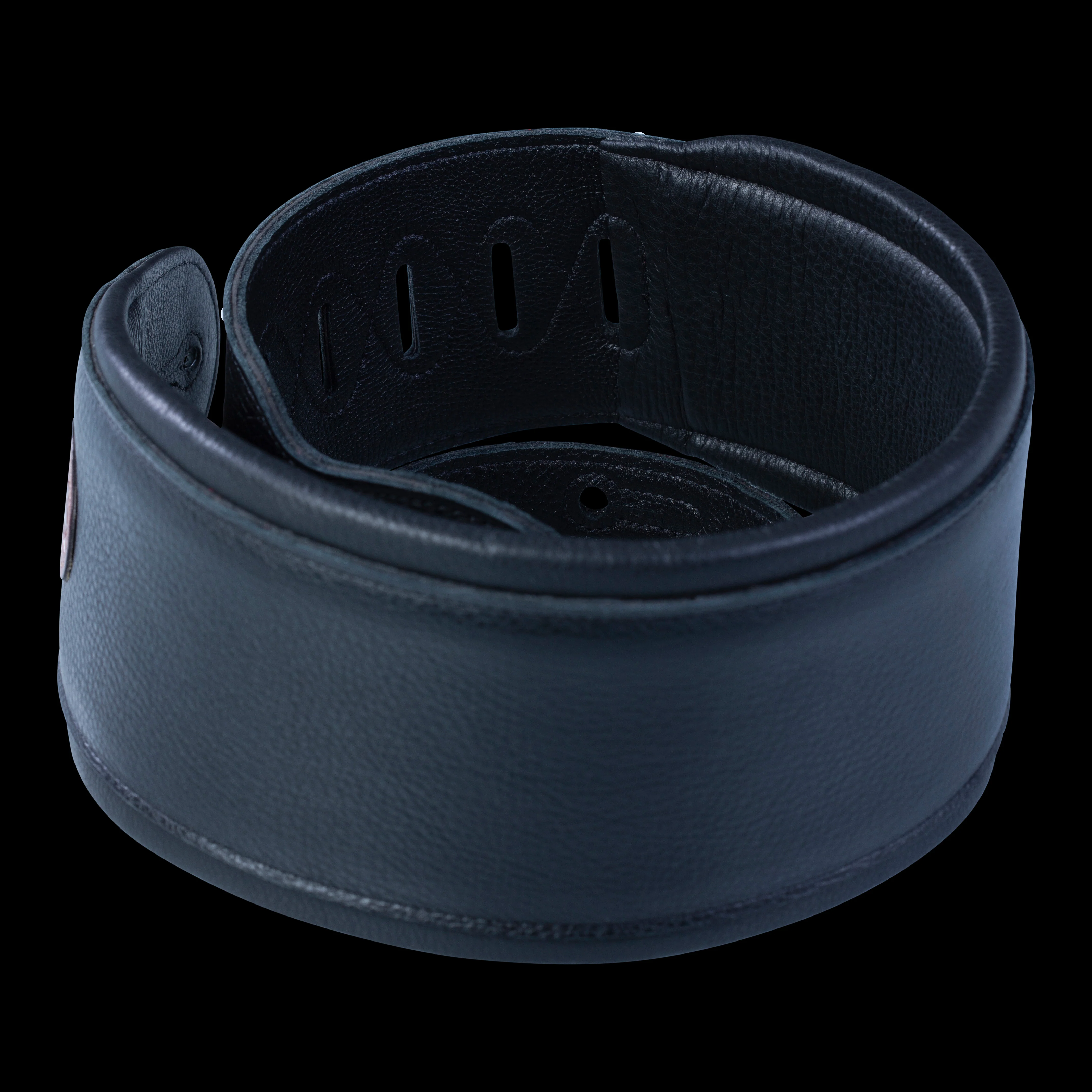 Levy's MSS2-4-BLK 4 1/2" Wide Black Garment Leather Bass Guitar Strap - Image 3