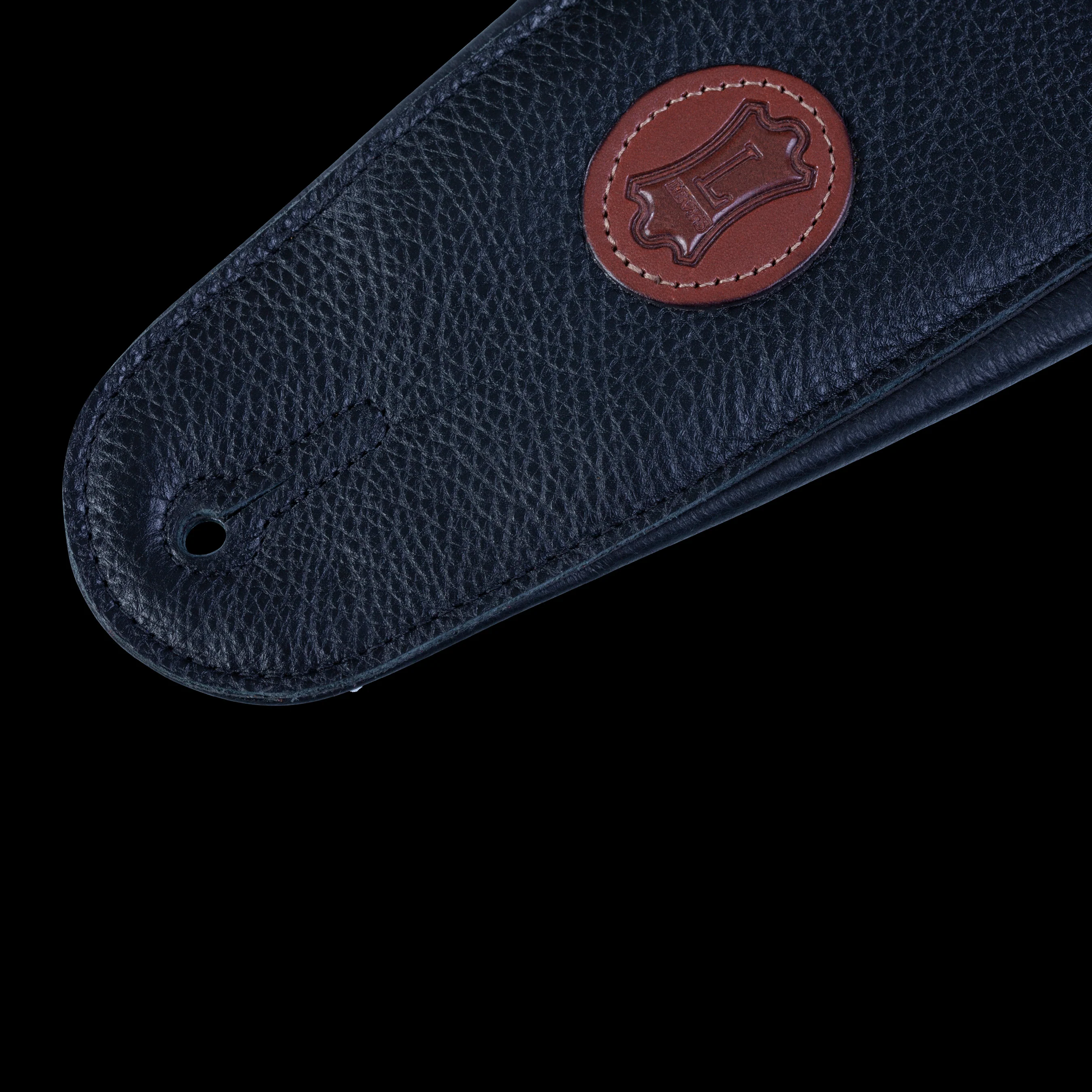 Levy's MSS2-4-BLK 4 1/2" Wide Black Garment Leather Bass Guitar Strap - Image 4