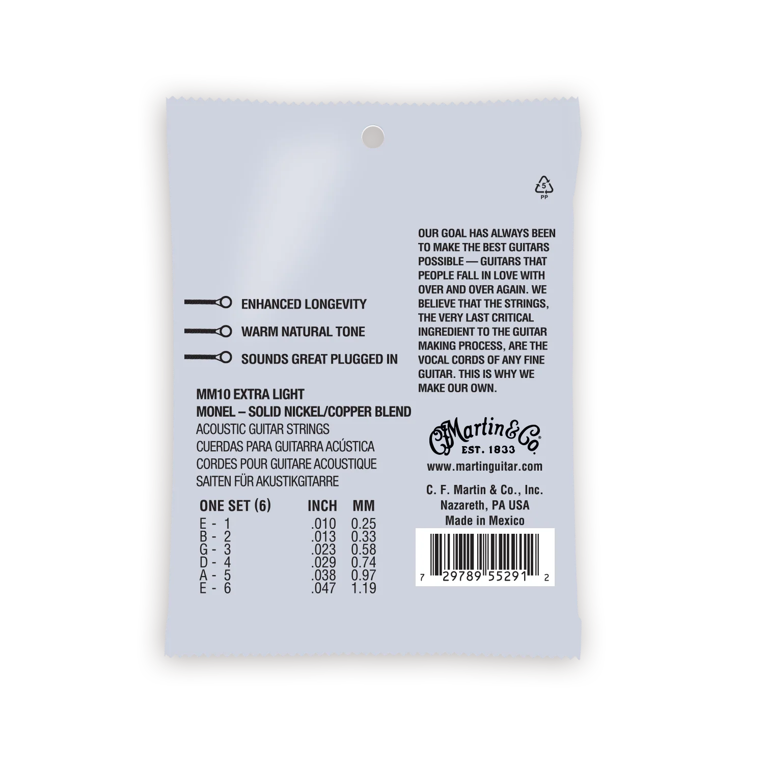 Martin MM10 Retro Extra Light Monel Wound Acoustic Guitar Strings - Image 2