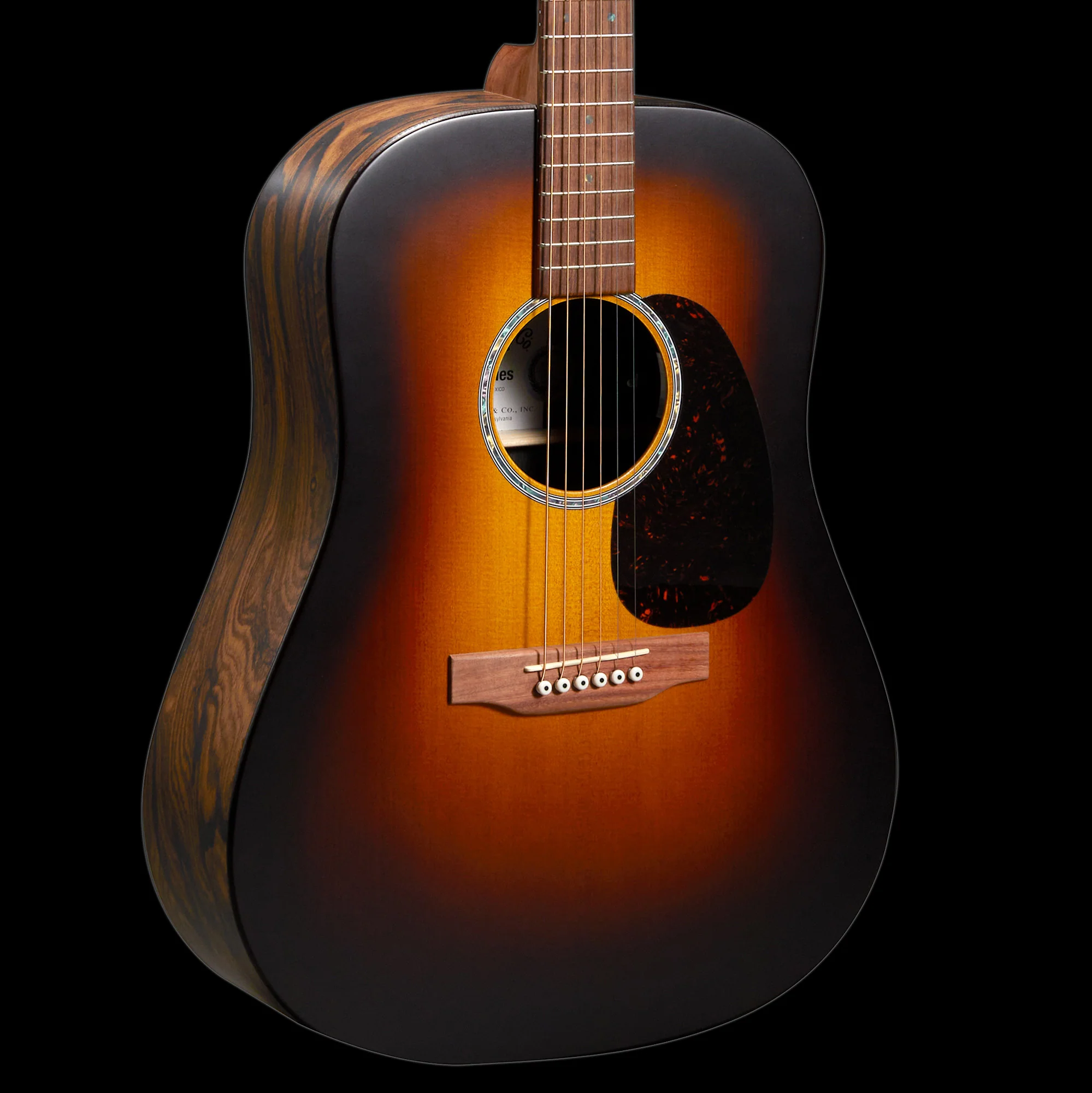 Martin D-X2E Ziricote Burst Acoustic-Electric Guitar with Gig Bag - Image 7