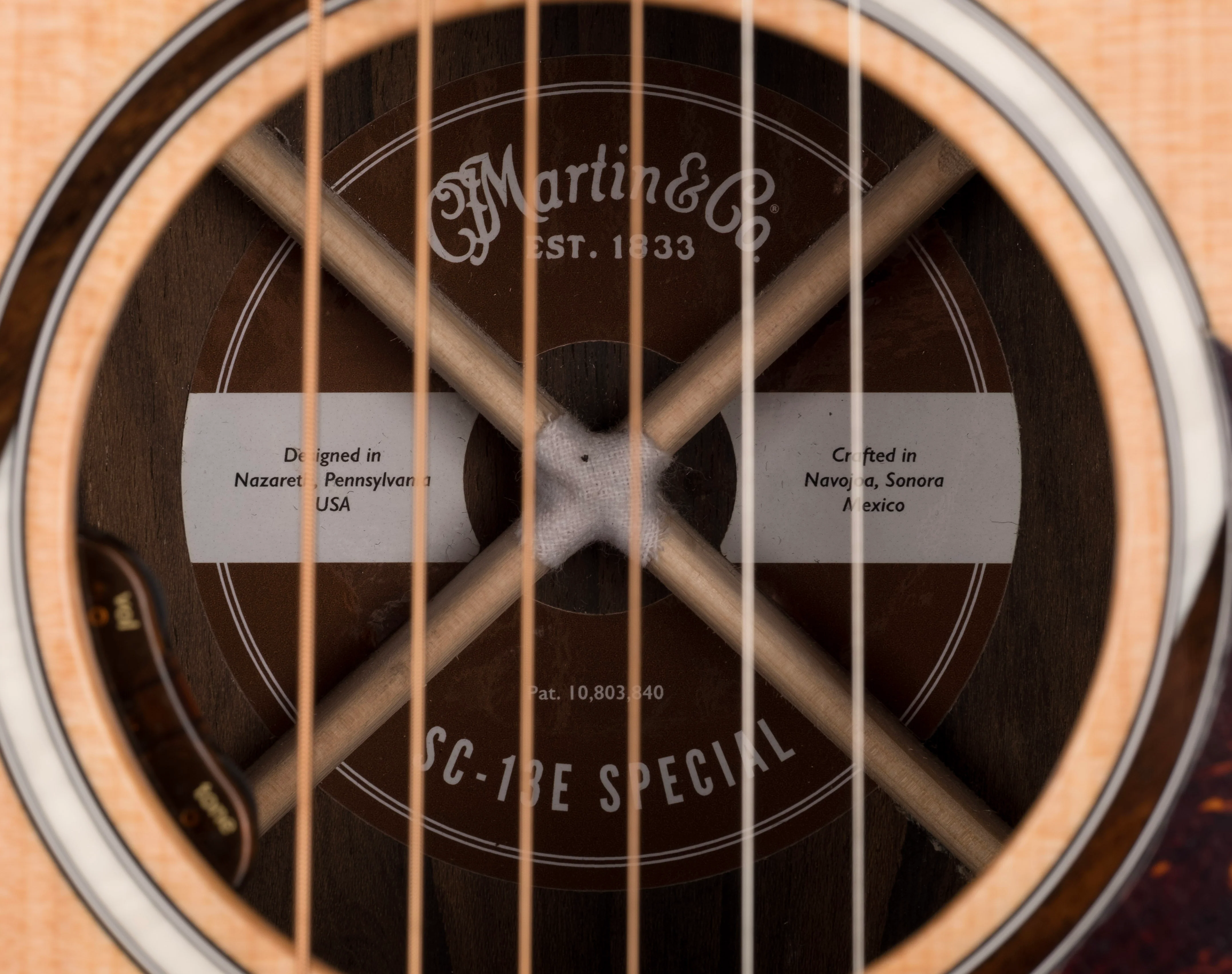 Martin SC-13E Special Sitka Spruce with Ziricote Back and Sides Acoustic Electric Guitar With Soft Case - Image 10