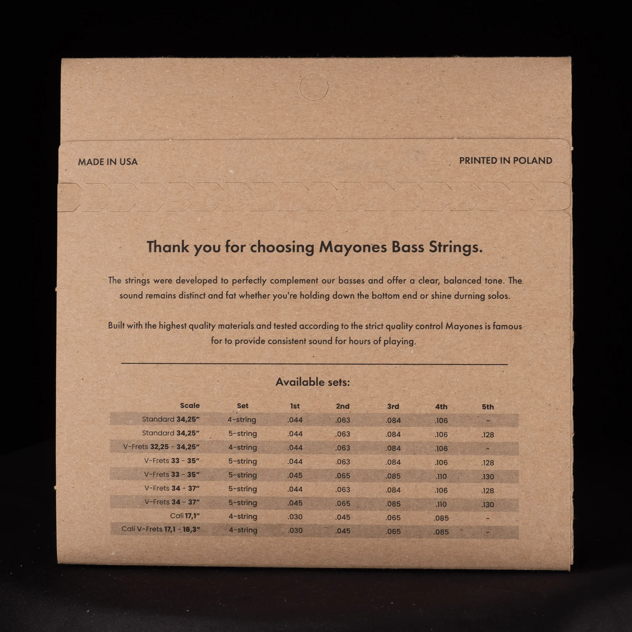 Mayones 4-String Set 34.25" Scale Length Bass Strings .044-106 - Image 3
