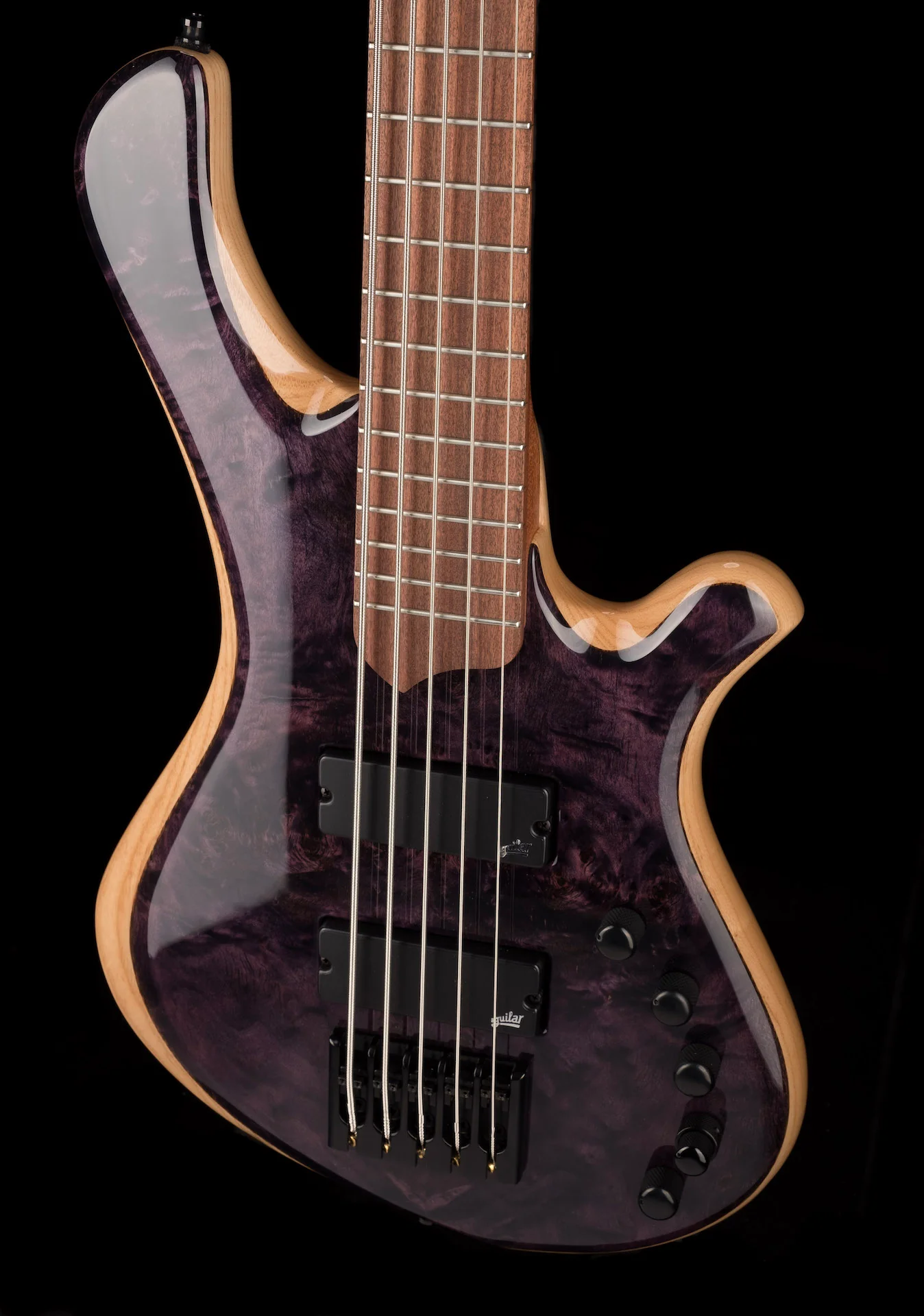 Mayones BE Elite 5 EP Eye Poplar Top 5 String Bass Guitar Dirty Purple Blue Burst Gloss - Image 15