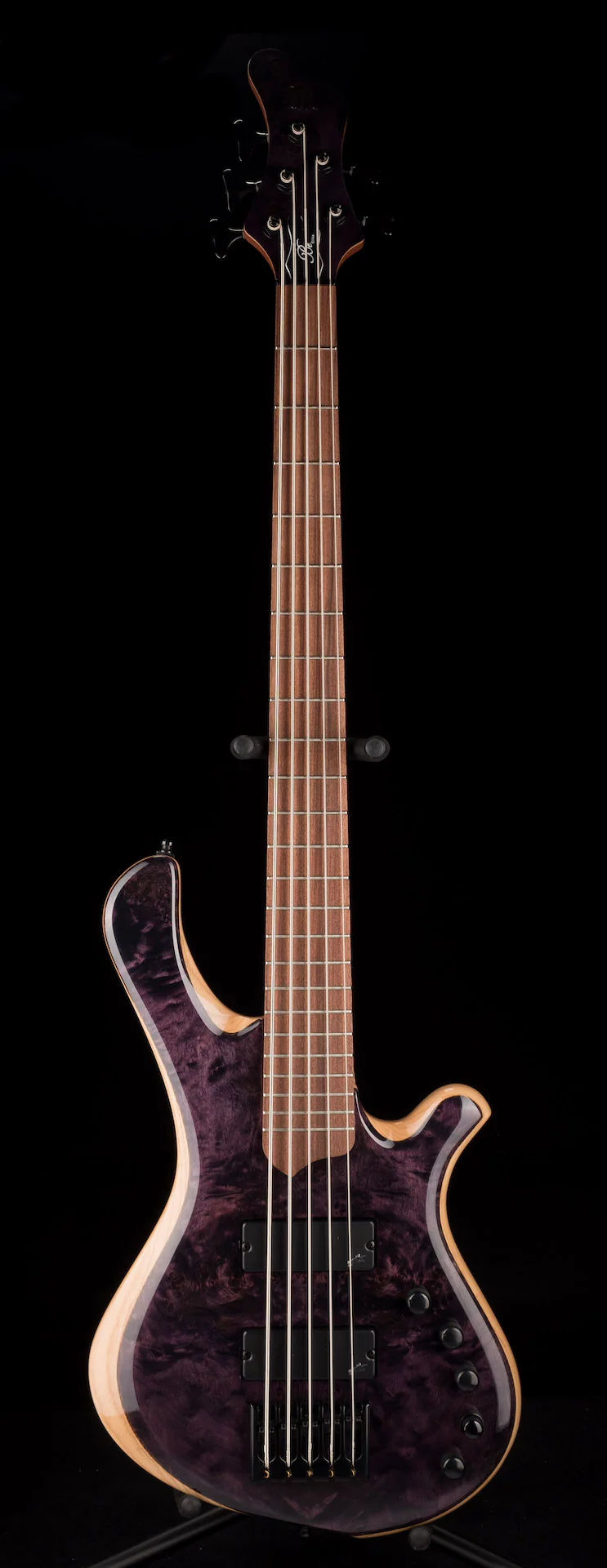 Mayones BE Elite 5 EP Eye Poplar Top 5 String Bass Guitar Dirty Purple Blue Burst Gloss - Image 2