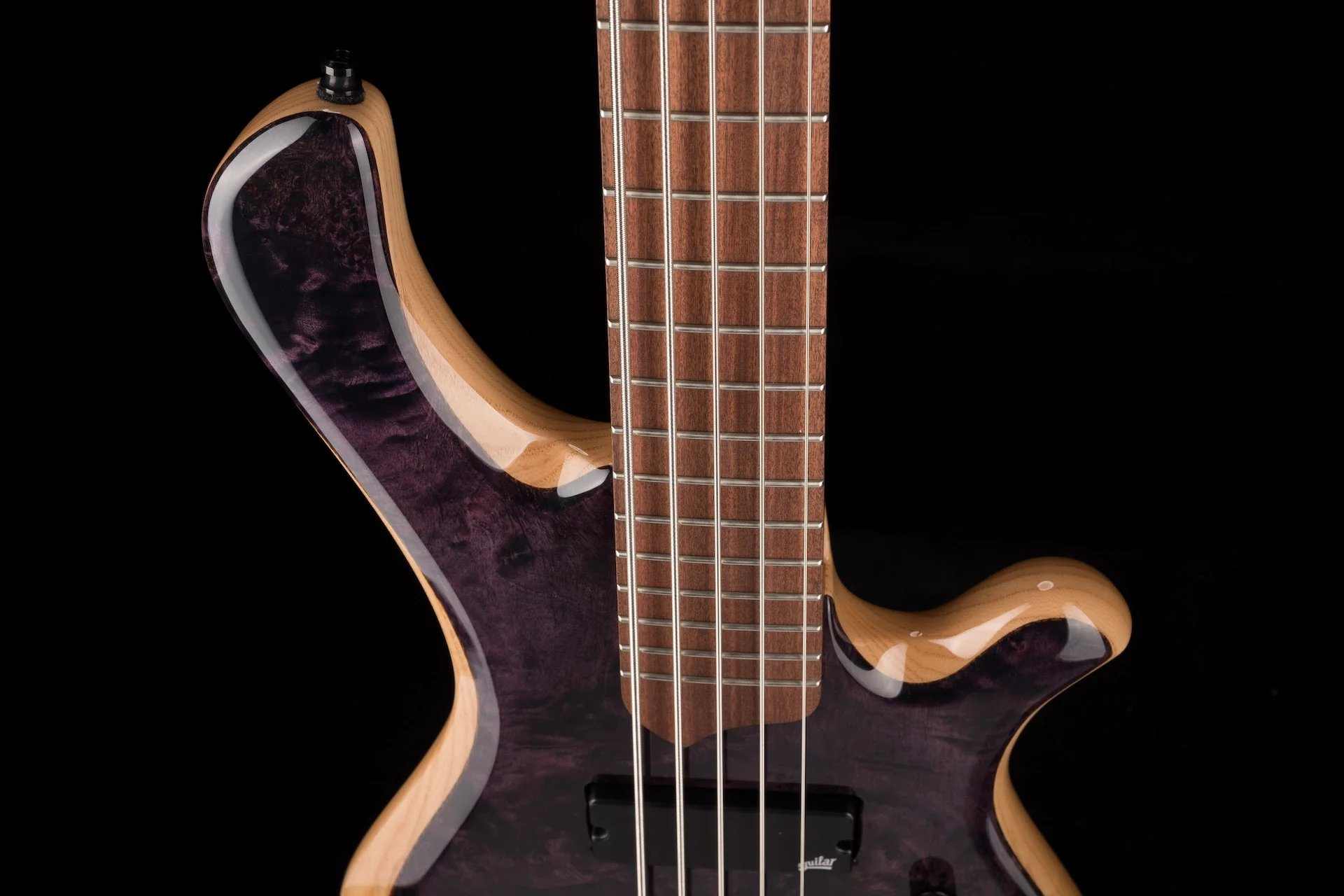 Mayones BE Elite 5 EP Eye Poplar Top 5 String Bass Guitar Dirty Purple Blue Burst Gloss - Image 3