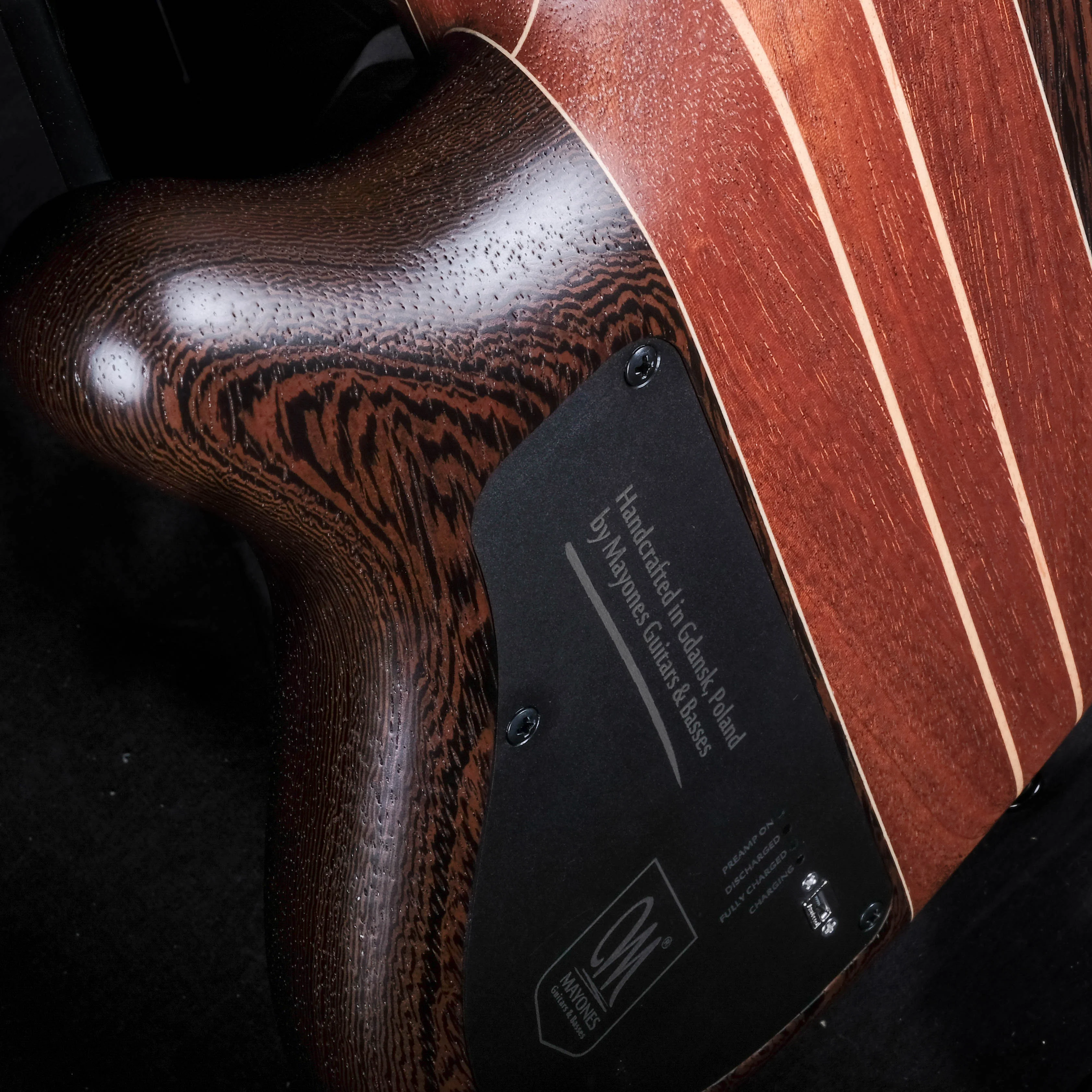 Mayones Cali 4 Bass Wenge Back Myrtlewood Top Pau Ferro Fingerboard With Case - Image 9