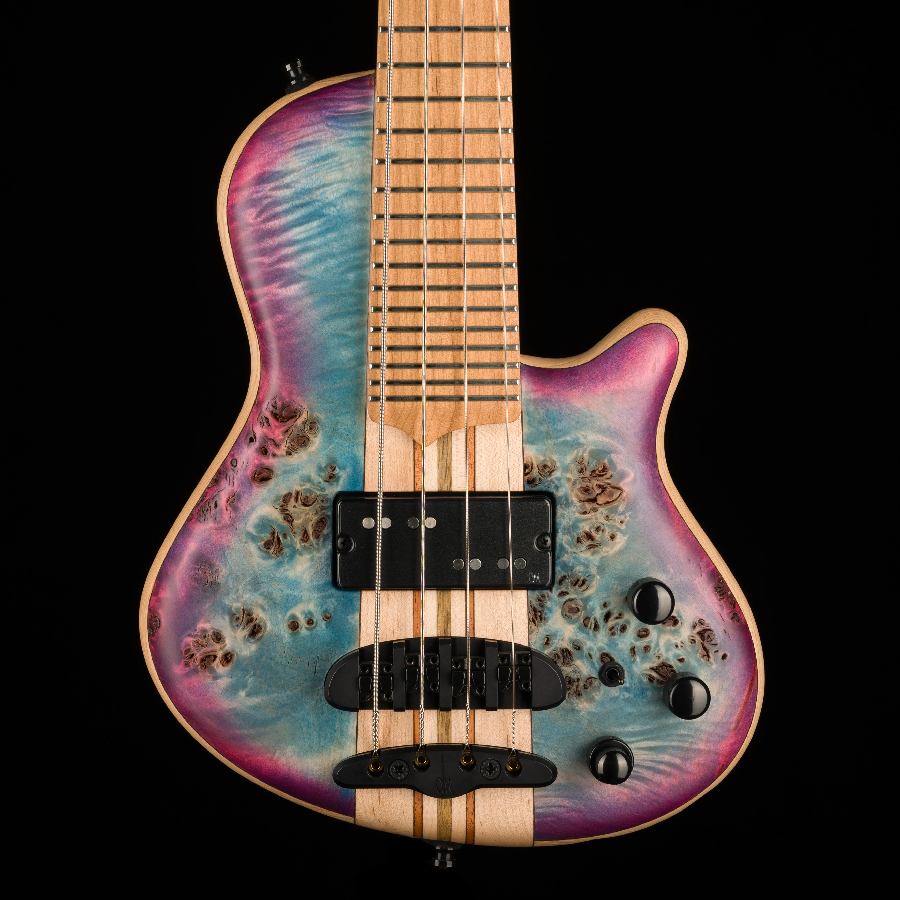 Mayones Cali4 17.5" Scale Bass Body 3A Eye Poplar Top Custom Color Shinerburst Finish