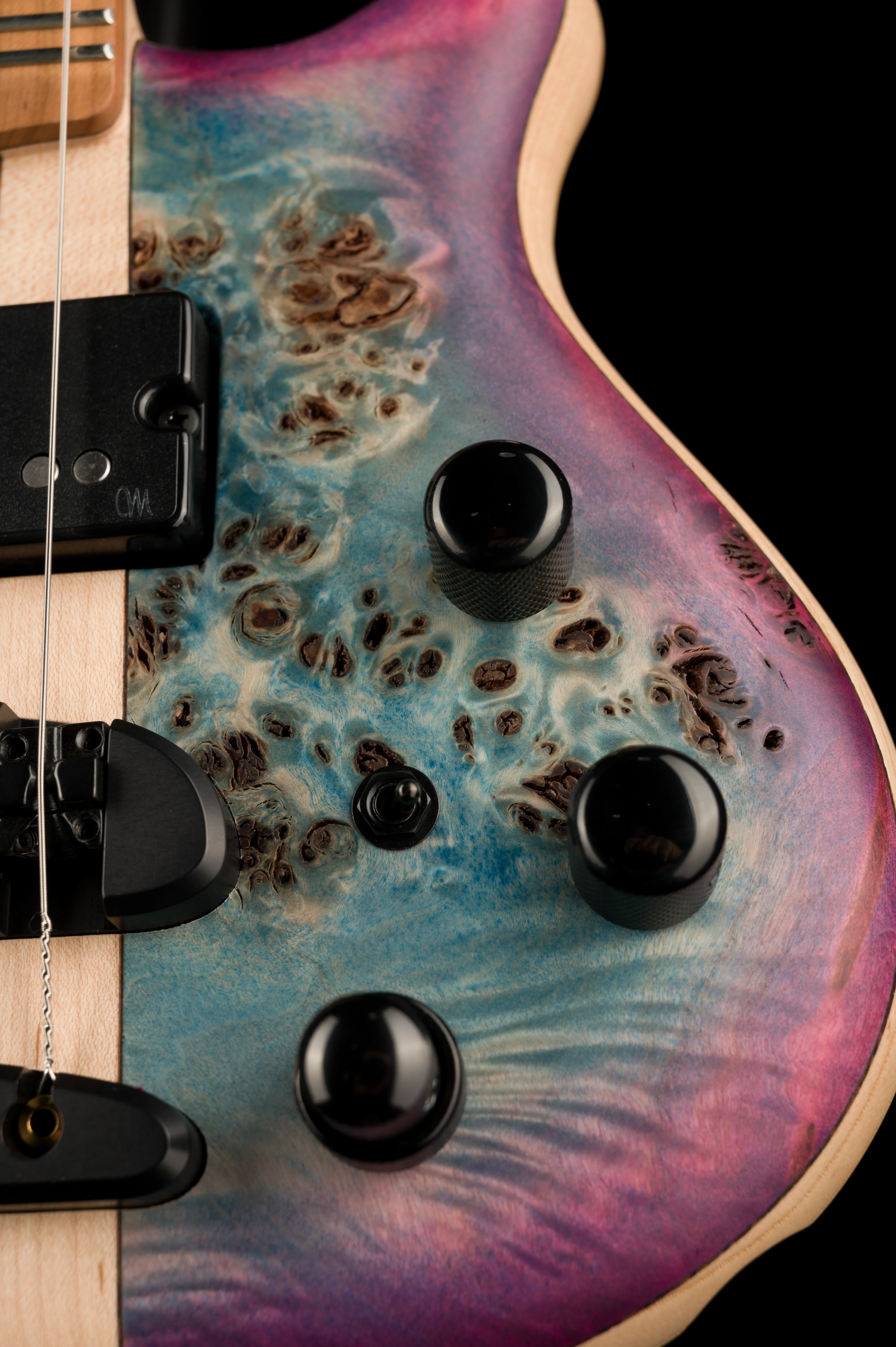 Mayones Cali4 17.5" Scale Bass Body 3A Eye Poplar Top Custom Color Shinerburst Finish - Image 5