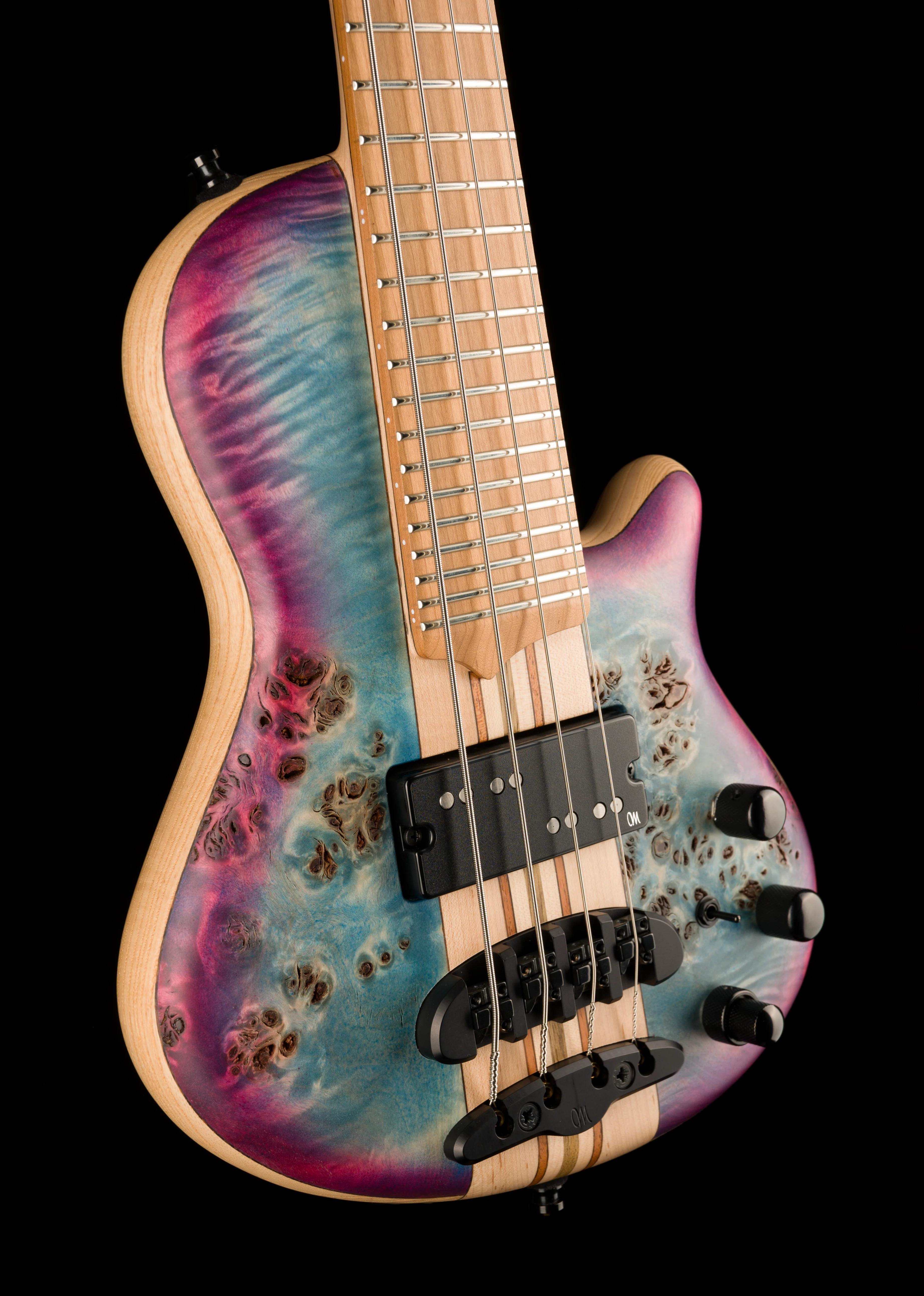 Mayones Cali4 17.5" Scale Bass Body 3A Eye Poplar Top Custom Color Shinerburst Finish - Image 7
