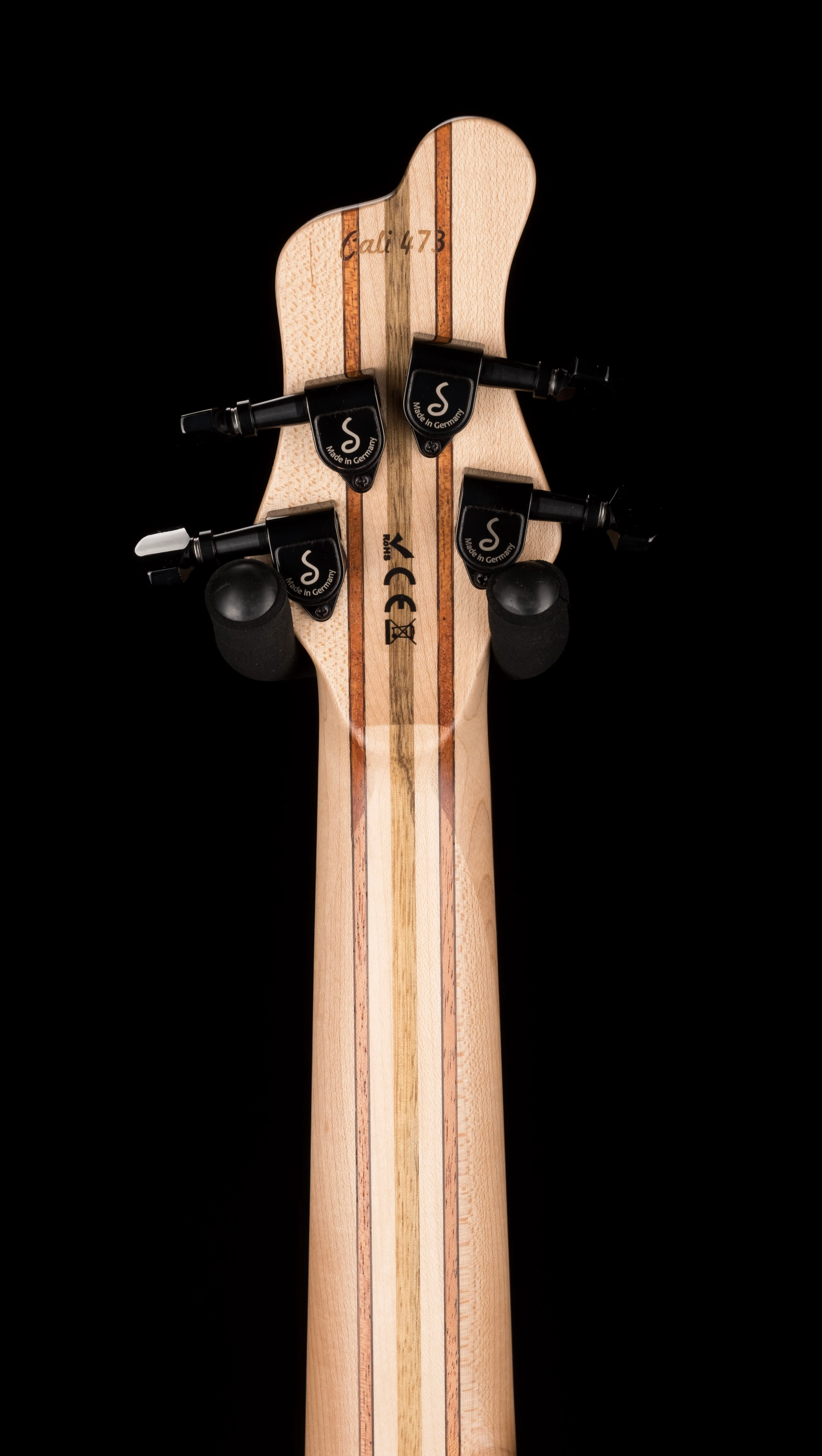 Mayones Cali4 Bass 17.5" Scale 3A Burl Maple Top/Swamp Ash Body Trans Root Beer Finish with Case - Image 10