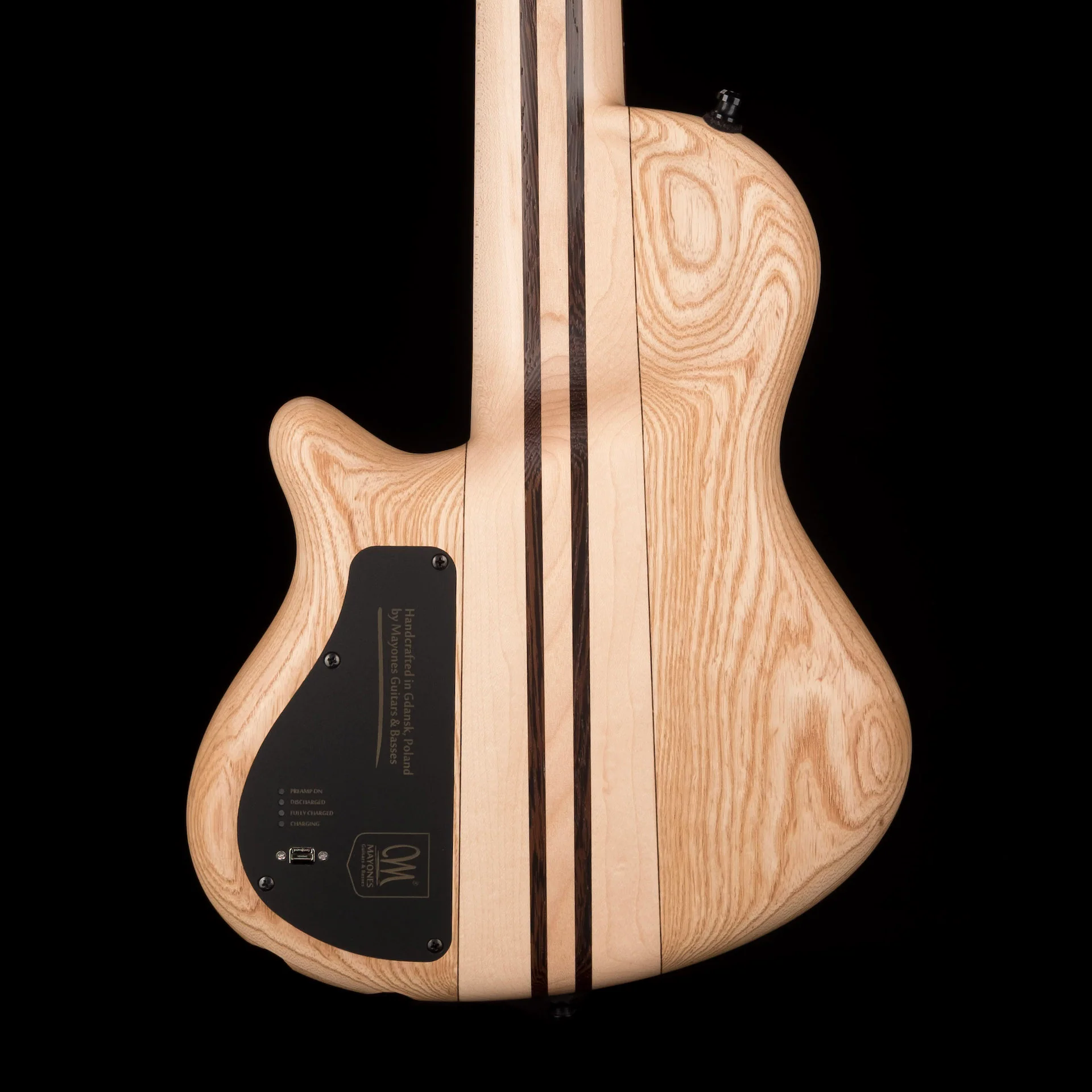 Mayones Cali4 Bass 17.5" Scale 3A Flamed Maple Top/Swamp Ash Body Aurora Borealis Burst Finish with Case - Image 8