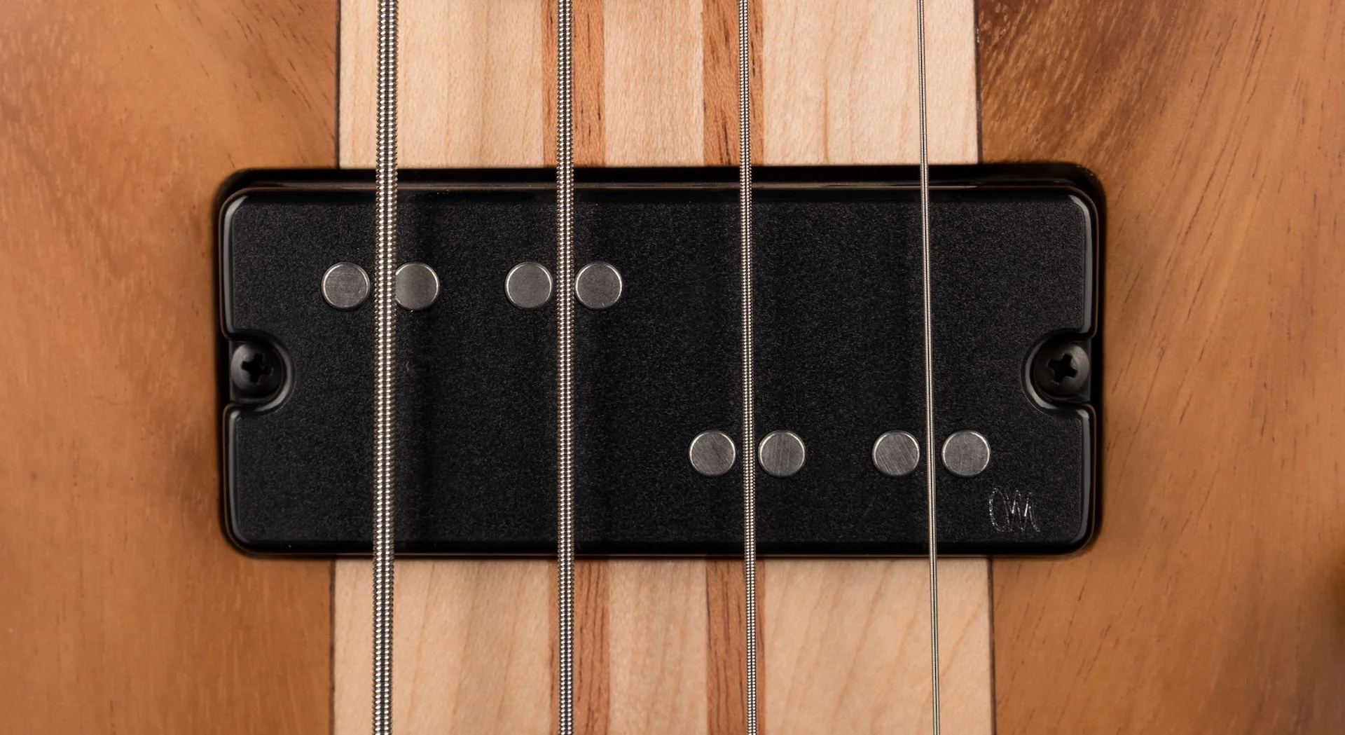 Mayones Cali4 Bass 17.5" Scale 3A Koa Top/Swamp Ash Body Trans Natural Finish with Case - Image 4