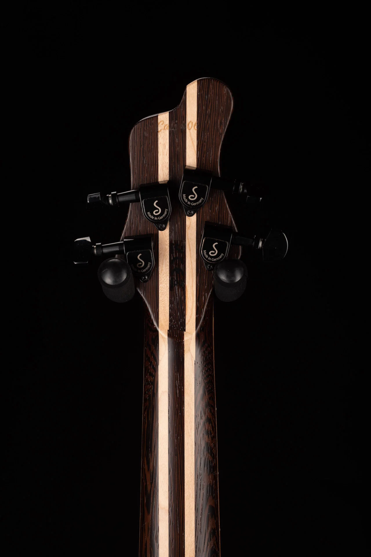 Mayones Cali4 Bass 17.5" Scale Myrtlewood Figured Top/Mahogany Body Trans Natural Finish with Case - Image 8