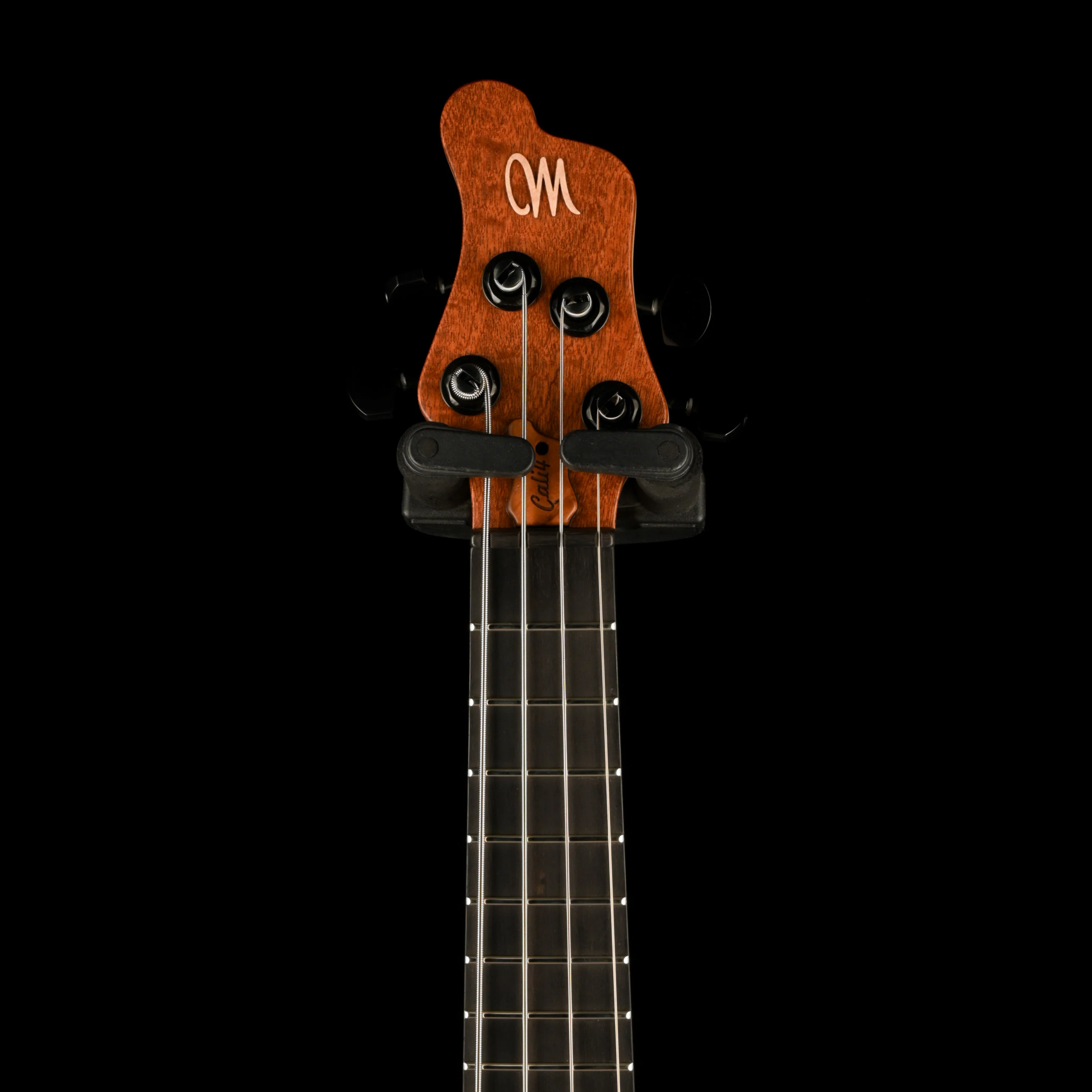 Mayones Cali4 Bass (17.5" Scale) Quilted 5A Mahogany Top Swamp Ash Back Ebony Board With Case - Image 8