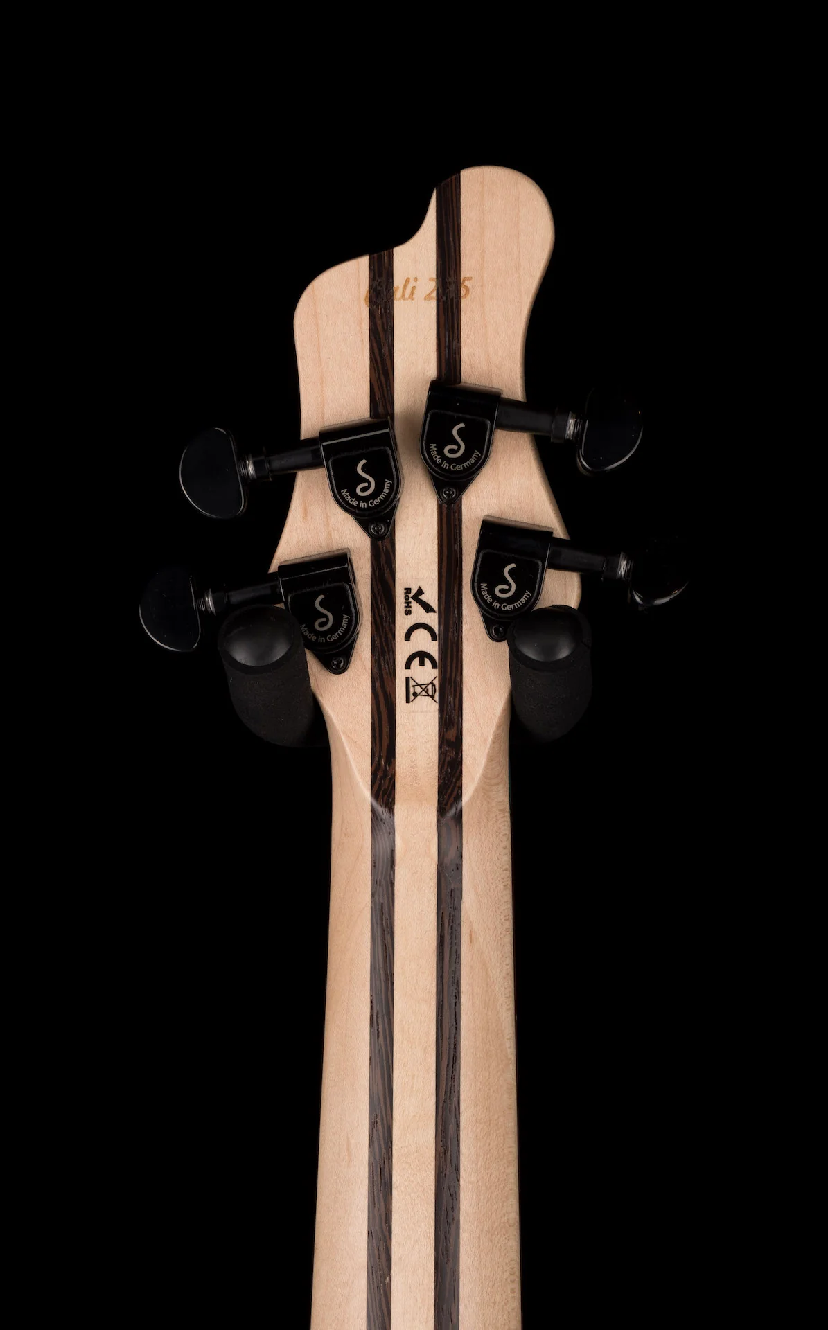 Mayones Cali4 Bass Black Limba Body 3A Quilted Maple Top Trans Blue & Green - Image 12