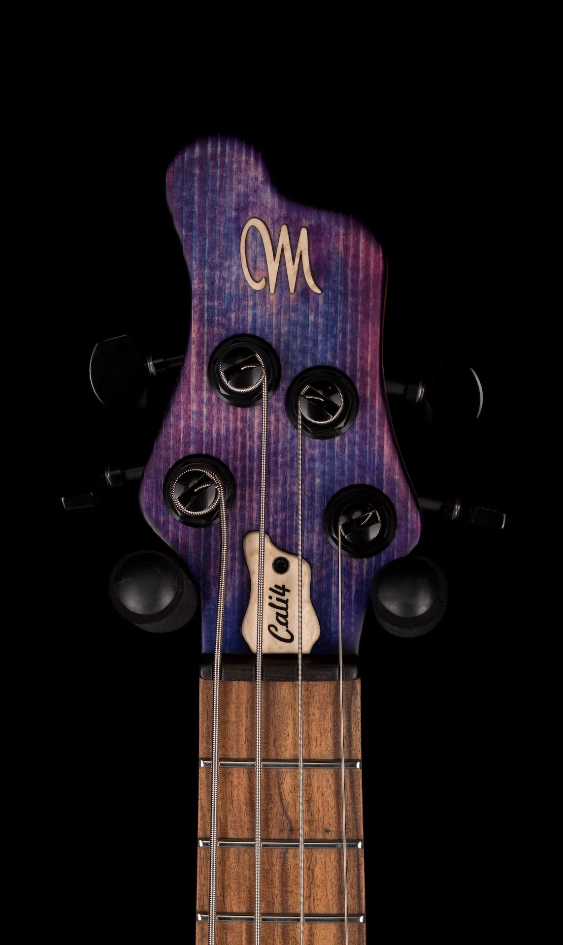 Mayones Cali4 Bass Black Limba Body Spruce Top Trans Purple - Image 11