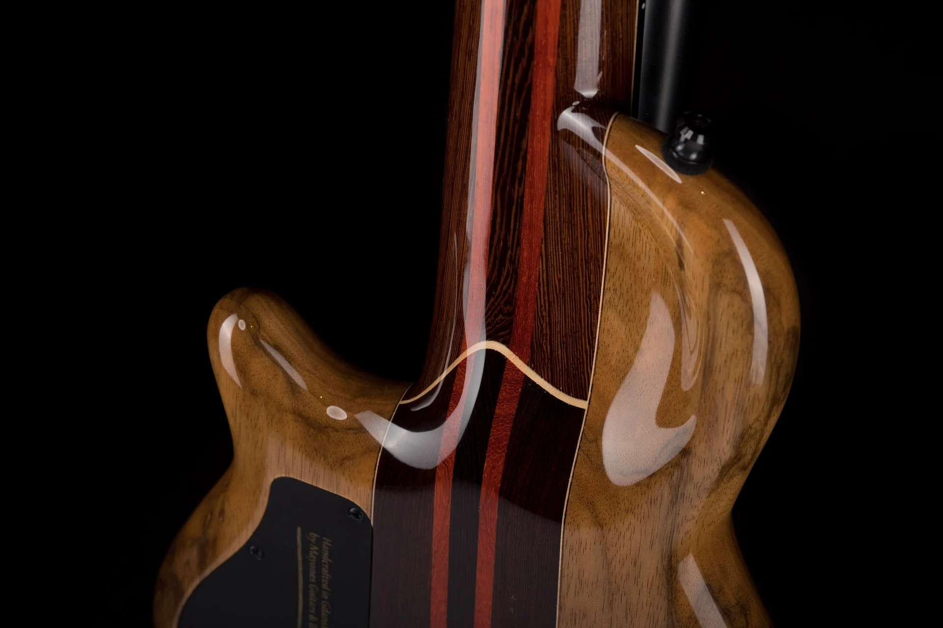 Mayones Cali4 Bass Black Limba Body Spalted Maple Top Ebony Board 5pc Wenge Neck Cali 4 - Image 10