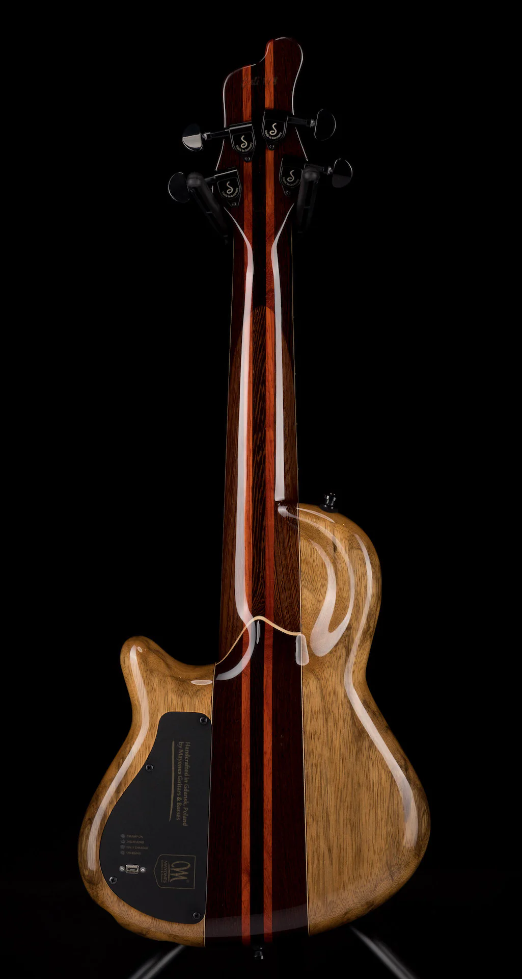 Mayones Cali4 Bass Black Limba Body Spalted Maple Top Ebony Board 5pc Wenge Neck Cali 4 - Image 9
