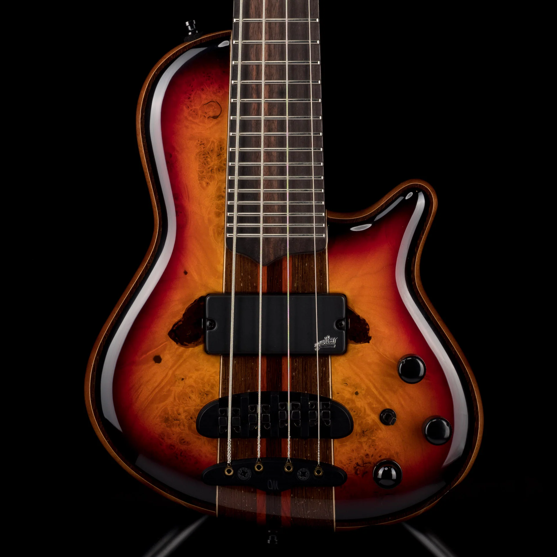 Mayones Cali4 Bass Swamp Ash Body Buckeye Burl Top Rosewood Board 5pc Wenge Neck Cali 4