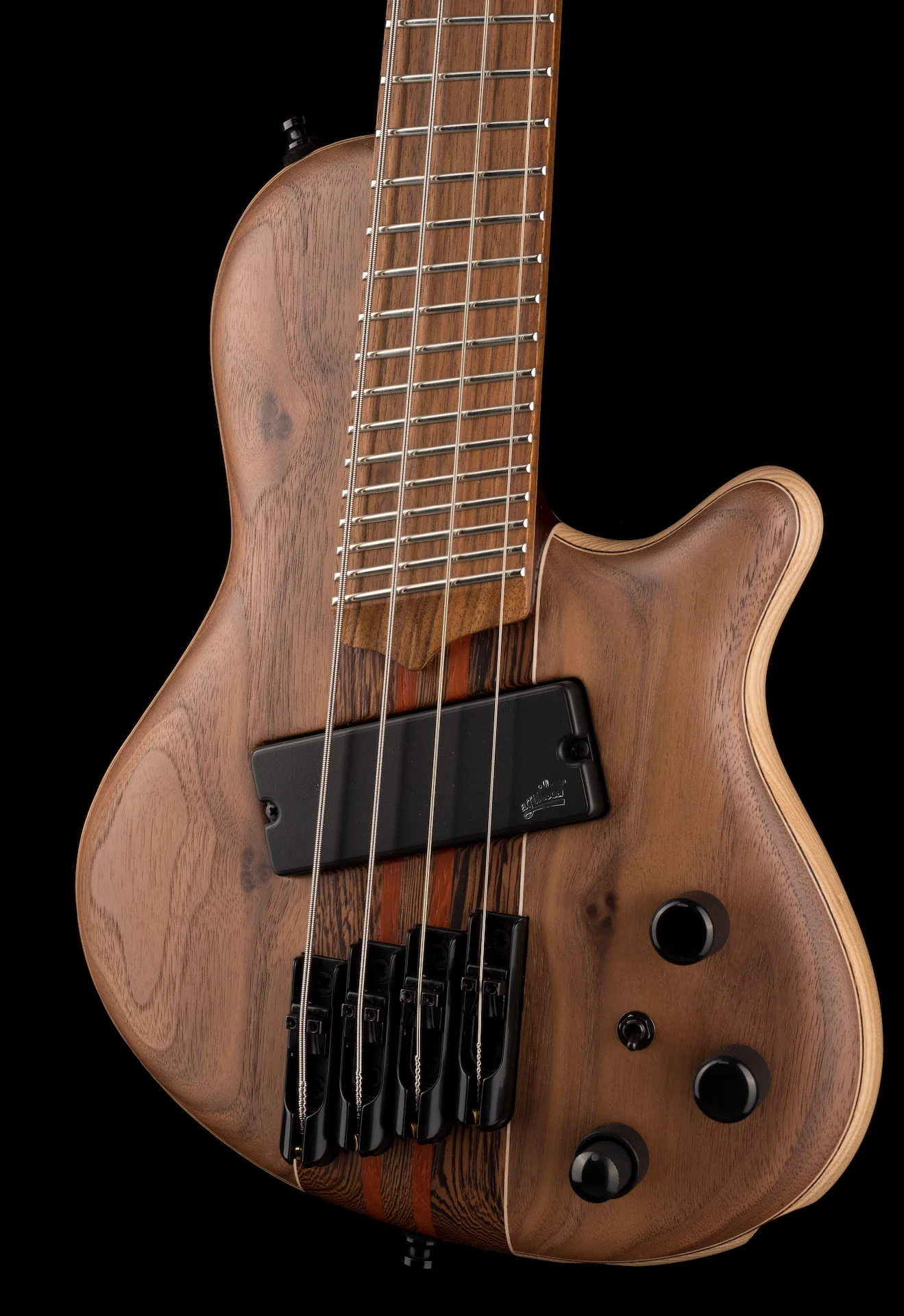 Mayones Cali4 Cali 4 VF Bass V Frets Walnut Top 5 Ply Wenge-Padouk Neck - Image 3