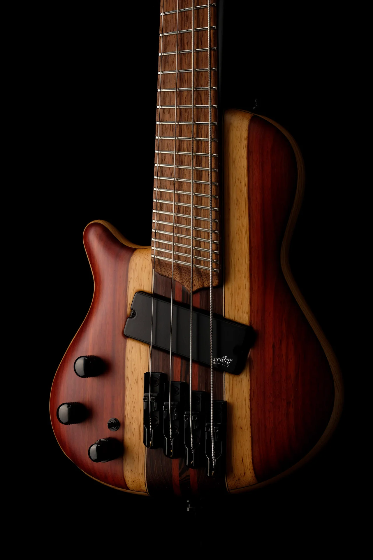 Mayones Cali4 VF Bass Left Handed Padouk Top Swamp Ash Back Wenge/Padouk Neck w/ Case - Image 7