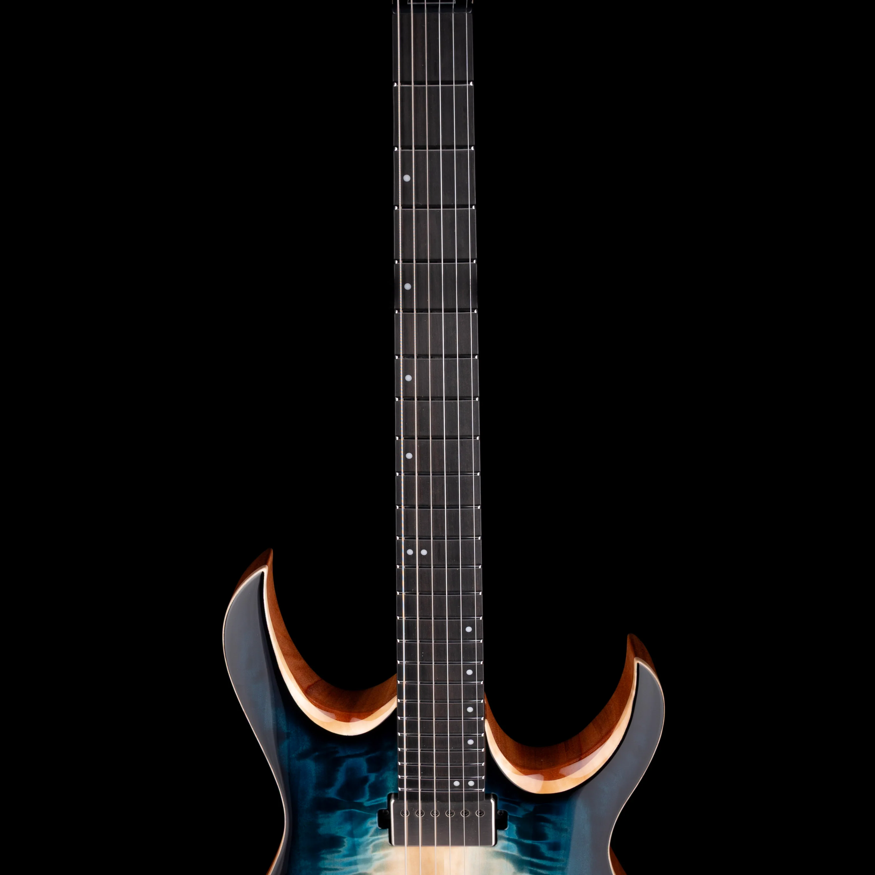 Mayones Duvell Elite 6 Curly Poplar Top Turquoise Iris with Soft Case - Image 3