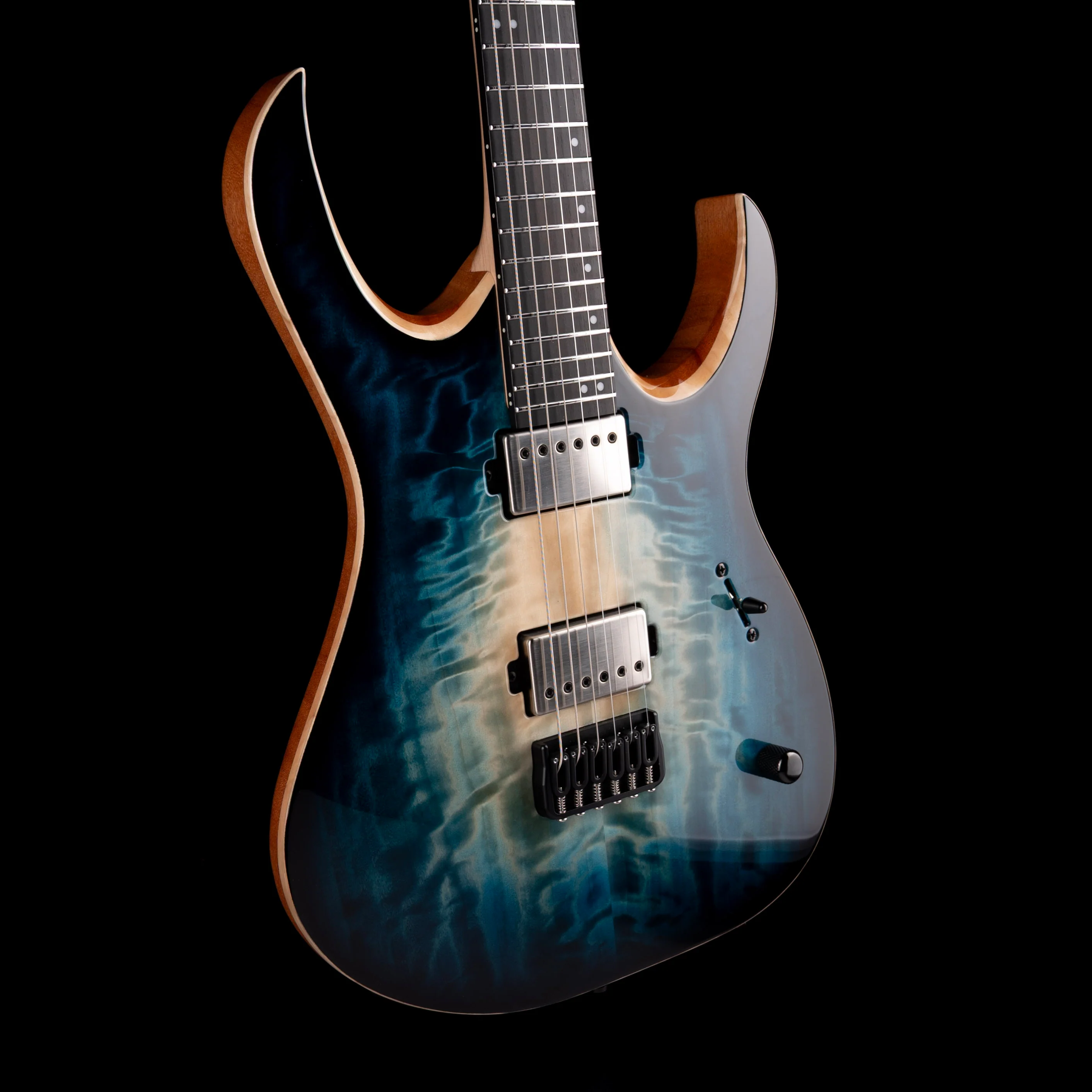 Mayones Duvell Elite 6 Curly Poplar Top Turquoise Iris with Soft Case - Image 4