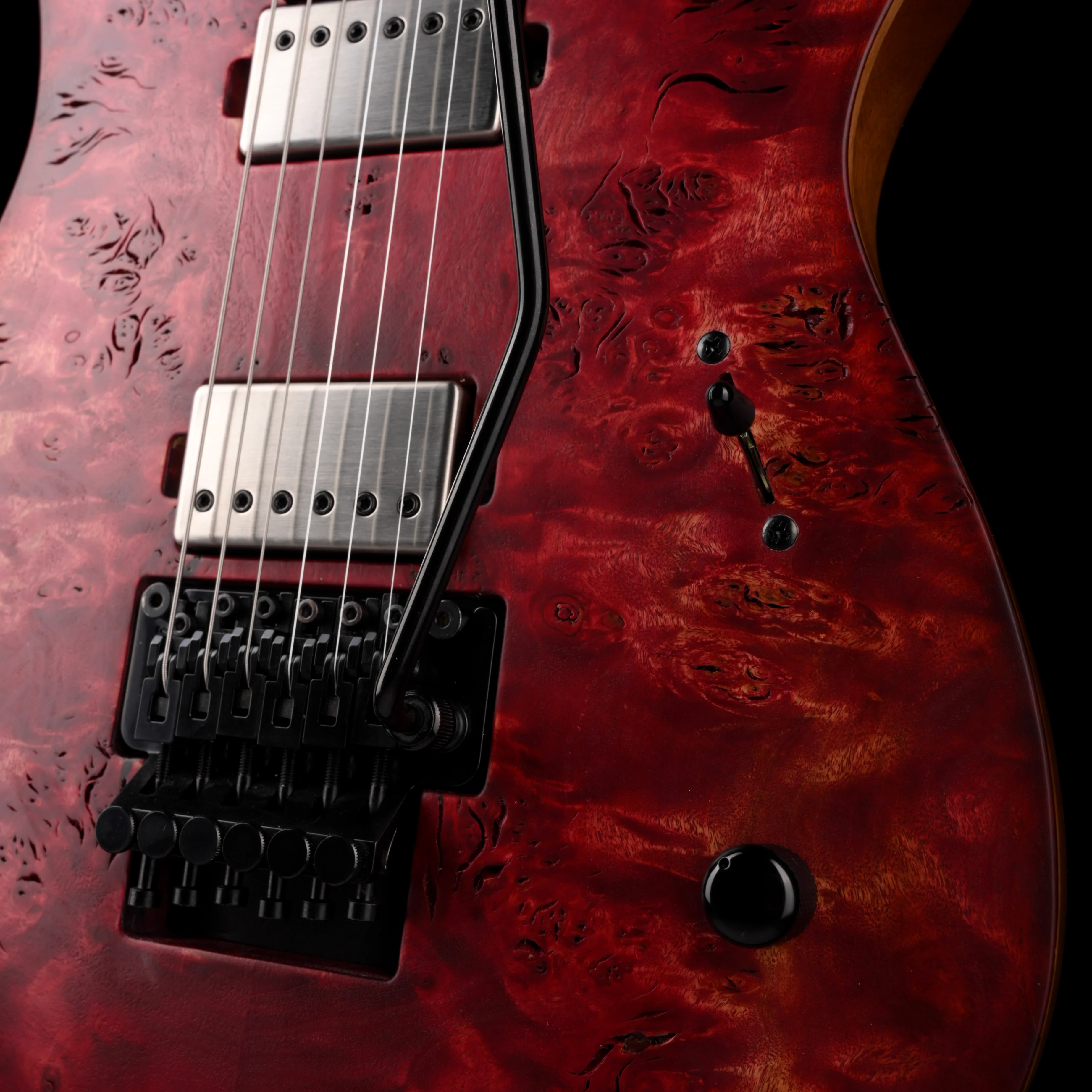 Mayones Duvell Elite Pro 6 String 26.5" Scale Baritone Antique Red Velvet Raw Guitar With Case - Image 5