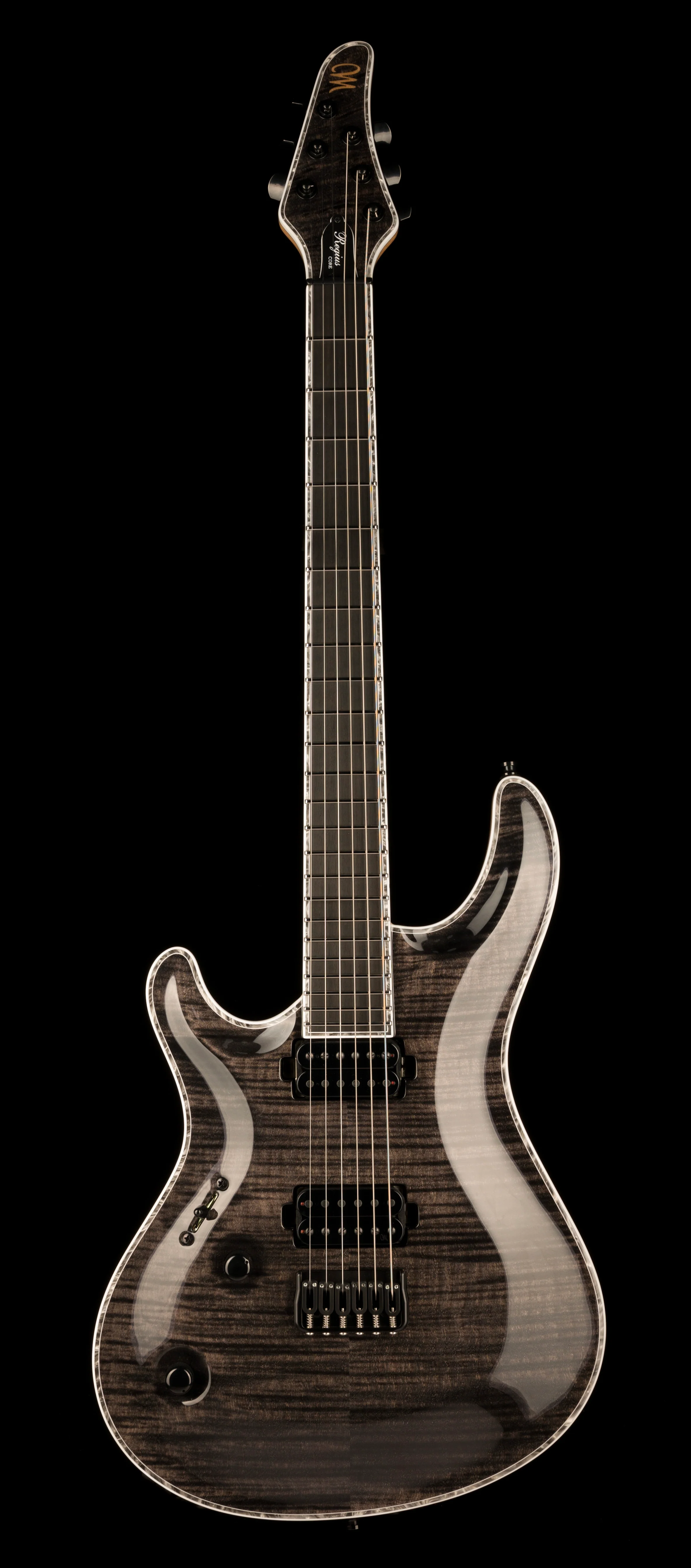Mayones Left Handed Regius Core 6 Flame Top Gloss Trans Graphite With Case - Image 2
