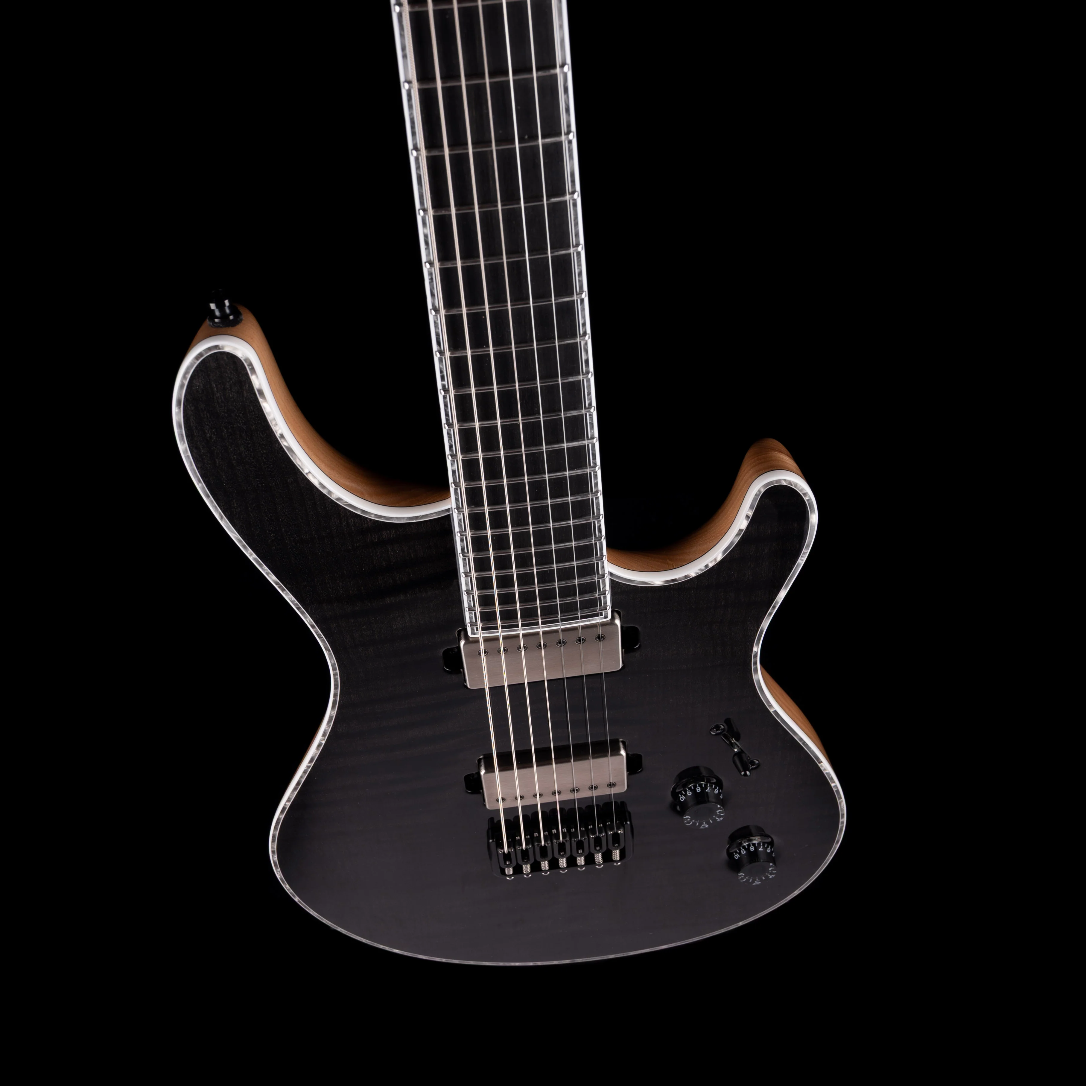 Mayones Regius Core B27 7 String Baritone 27" Scale Trans Gloss Black with Case - Image 3