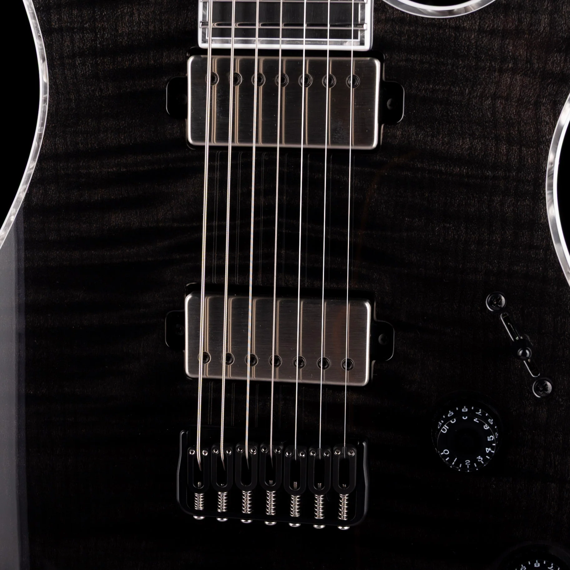 Mayones Regius Core B27 7 String Baritone 27" Scale Trans Gloss Black with Case - Image 4