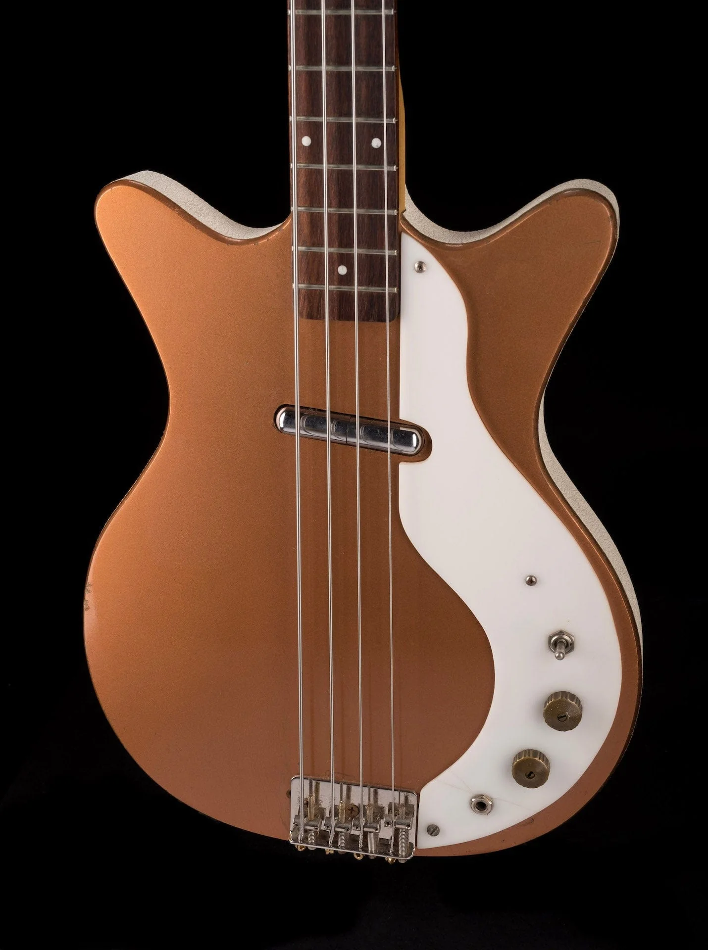 Vintage 1960's Danelectro Model 3412 Shorthorn Bass Copper With Bag - Image 13