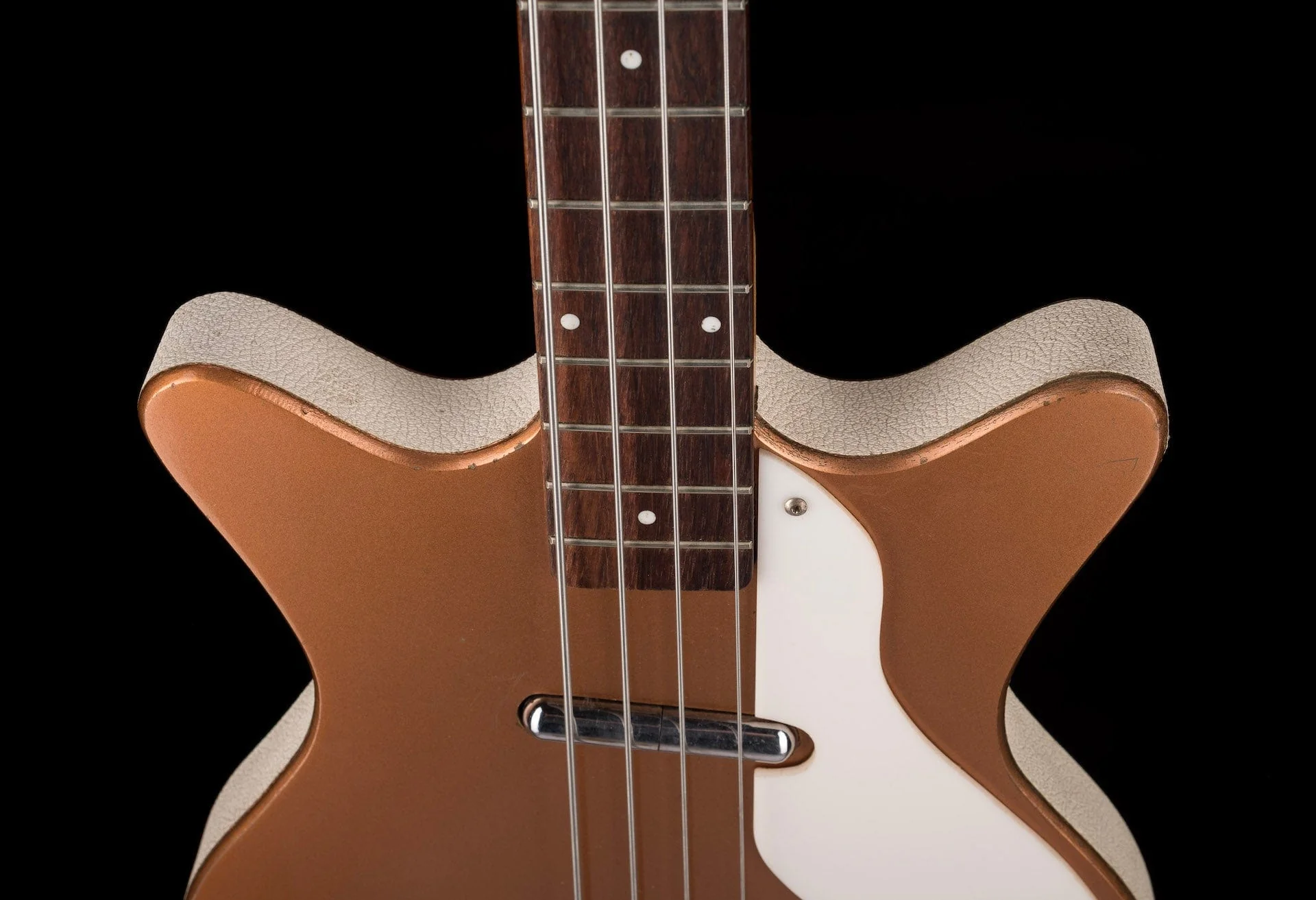 Vintage 1960's Danelectro Model 3412 Shorthorn Bass Copper With Bag - Image 3