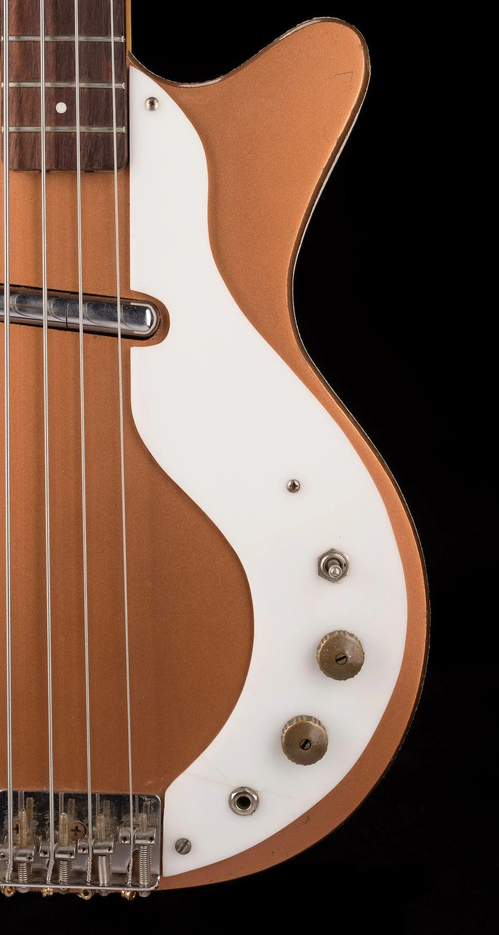 Vintage 1960's Danelectro Model 3412 Shorthorn Bass Copper With Bag - Image 9