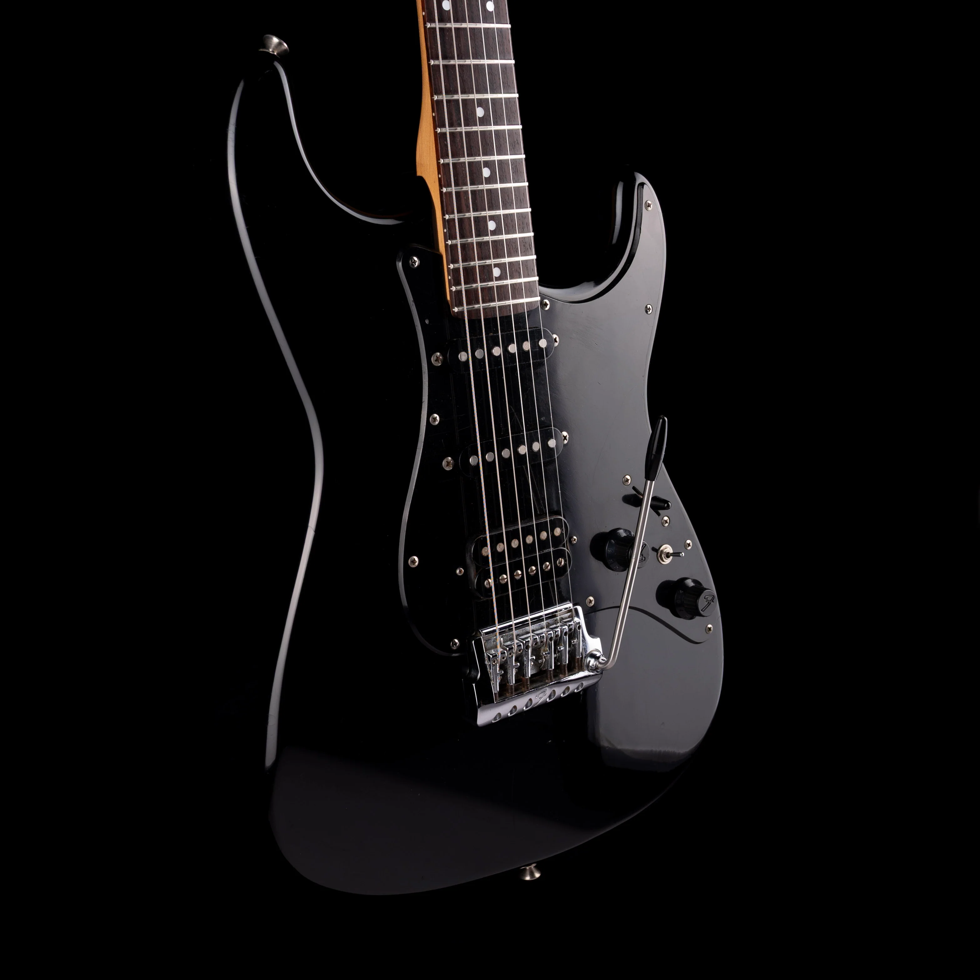 Pre Owned 1986 Fender Made In Japan Contemporary Stratocaster HSS Black With HSC - Image 6