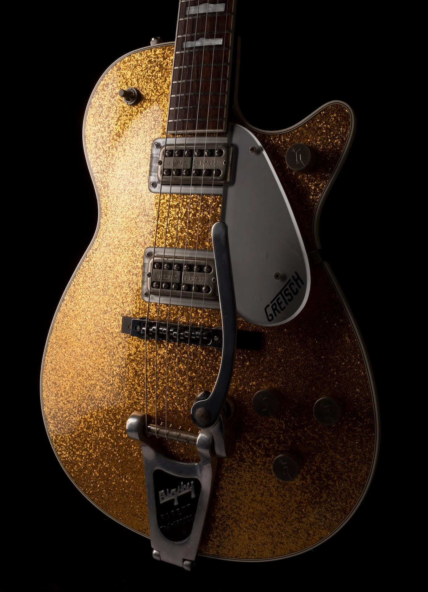 Pre Owned Sophie B. Hawkins 1990s Gretsch G6129T Gold Sparkle Jet With OHSC - Image 11