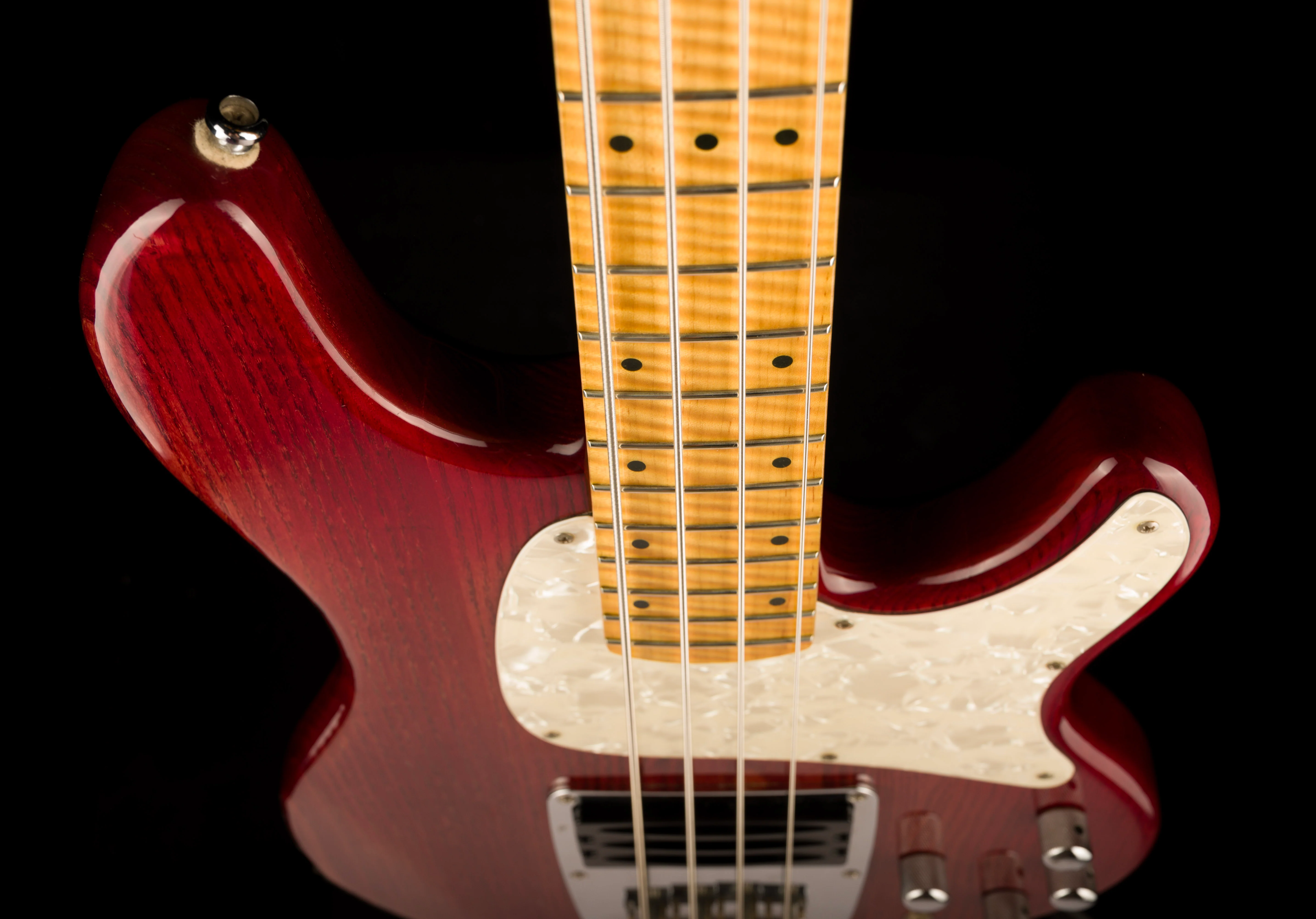 Pre Owned 1990s Ibanez Custom ATK Maple Neck Red Bass With Gig Bag - Image 10