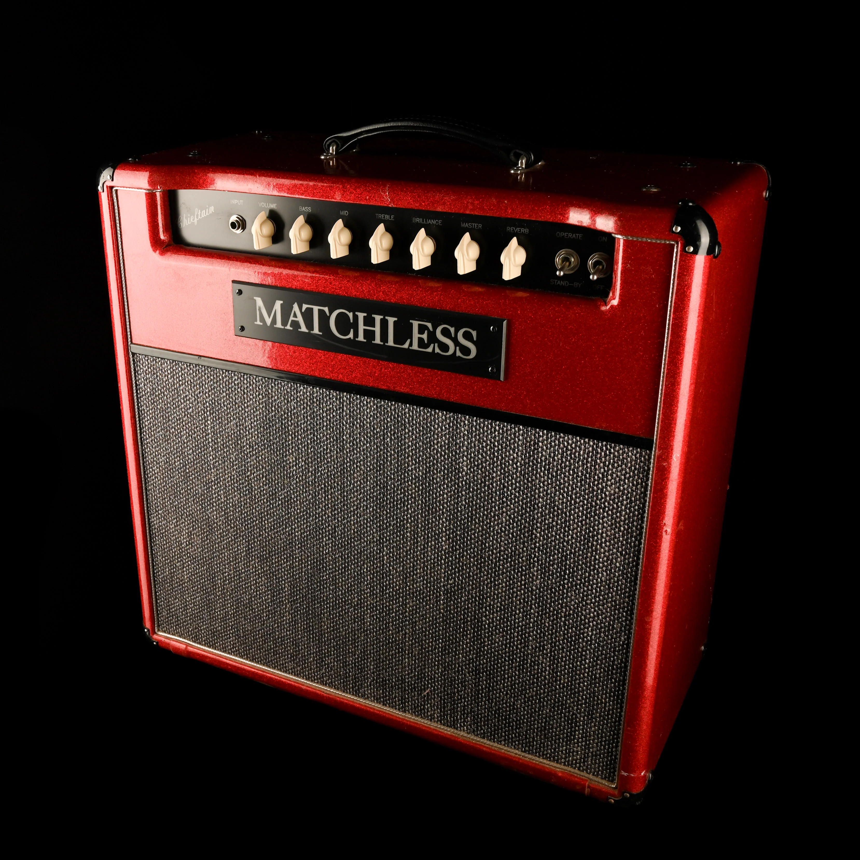 Pre Owned 1991-1998 Matchless Mark Sampson-era Chieftain 1x12" Guitar Amp Combo Red Sparkle - Image 2