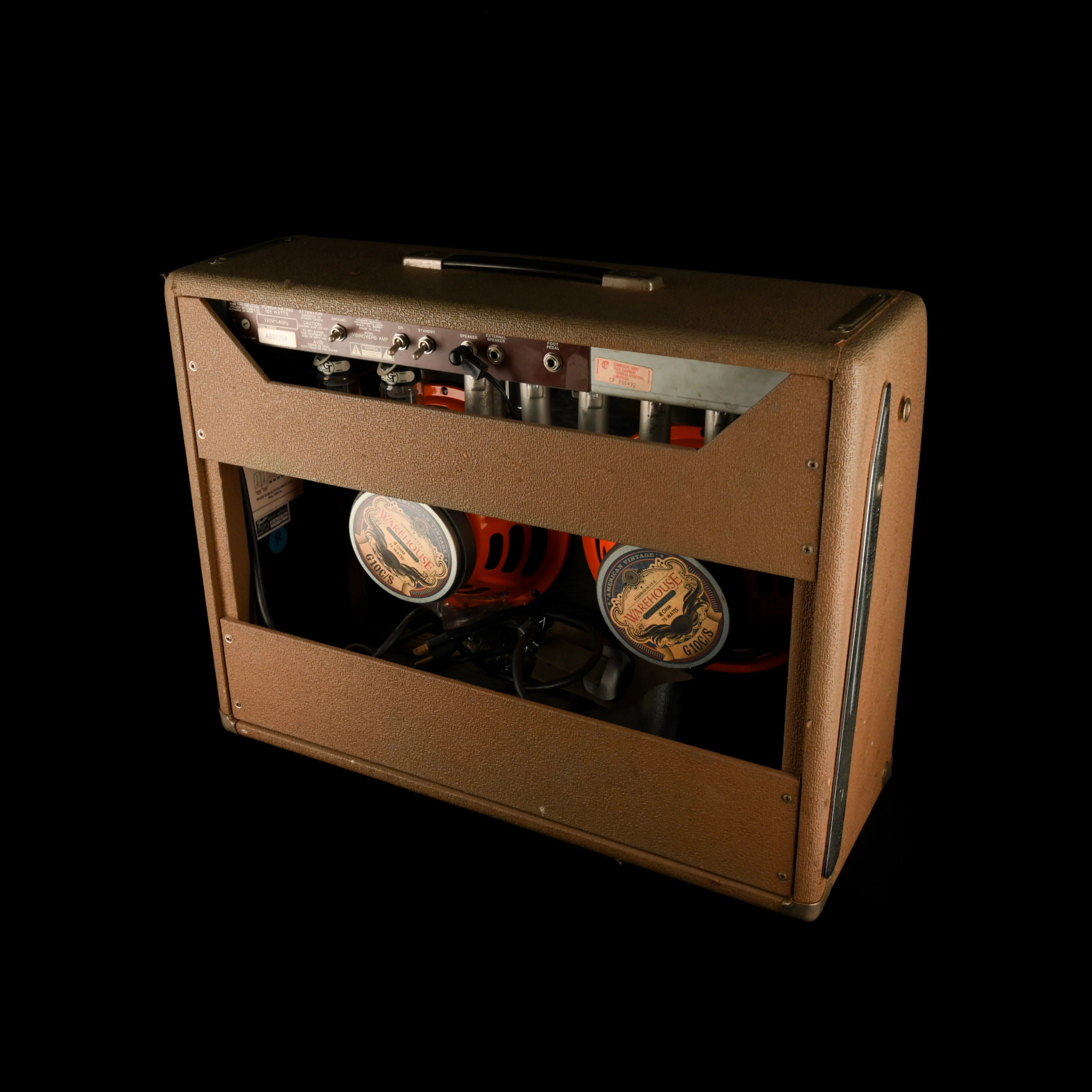 Pre Owned 1993 Fender '63 Vibroverb Reissue Guitar Amp Combo Brown - Image 15