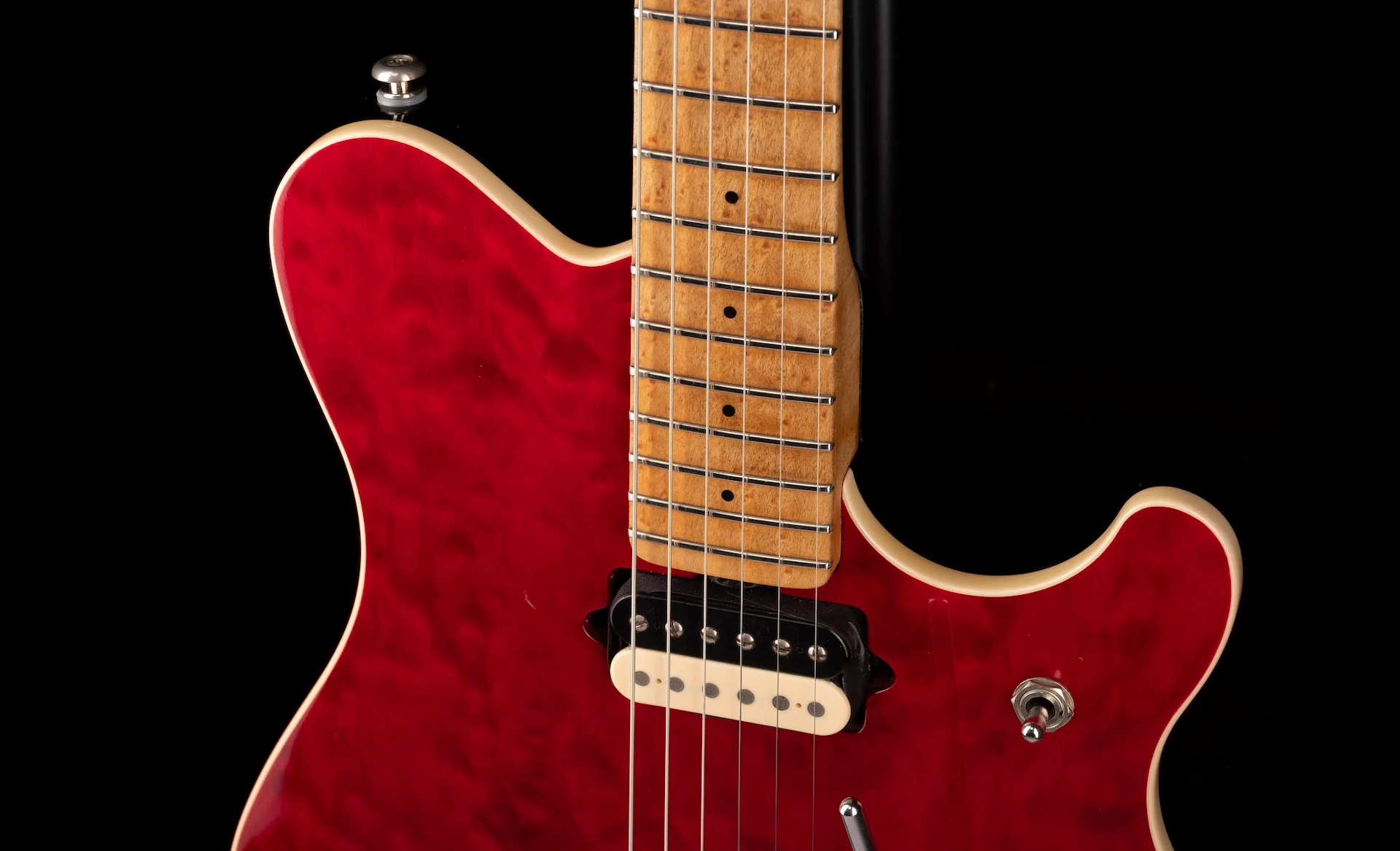 Pre Owned 1995 MusicMan Eddie Van Halen EVH Model Guitar Rare Trans Red With HSC - Image 3