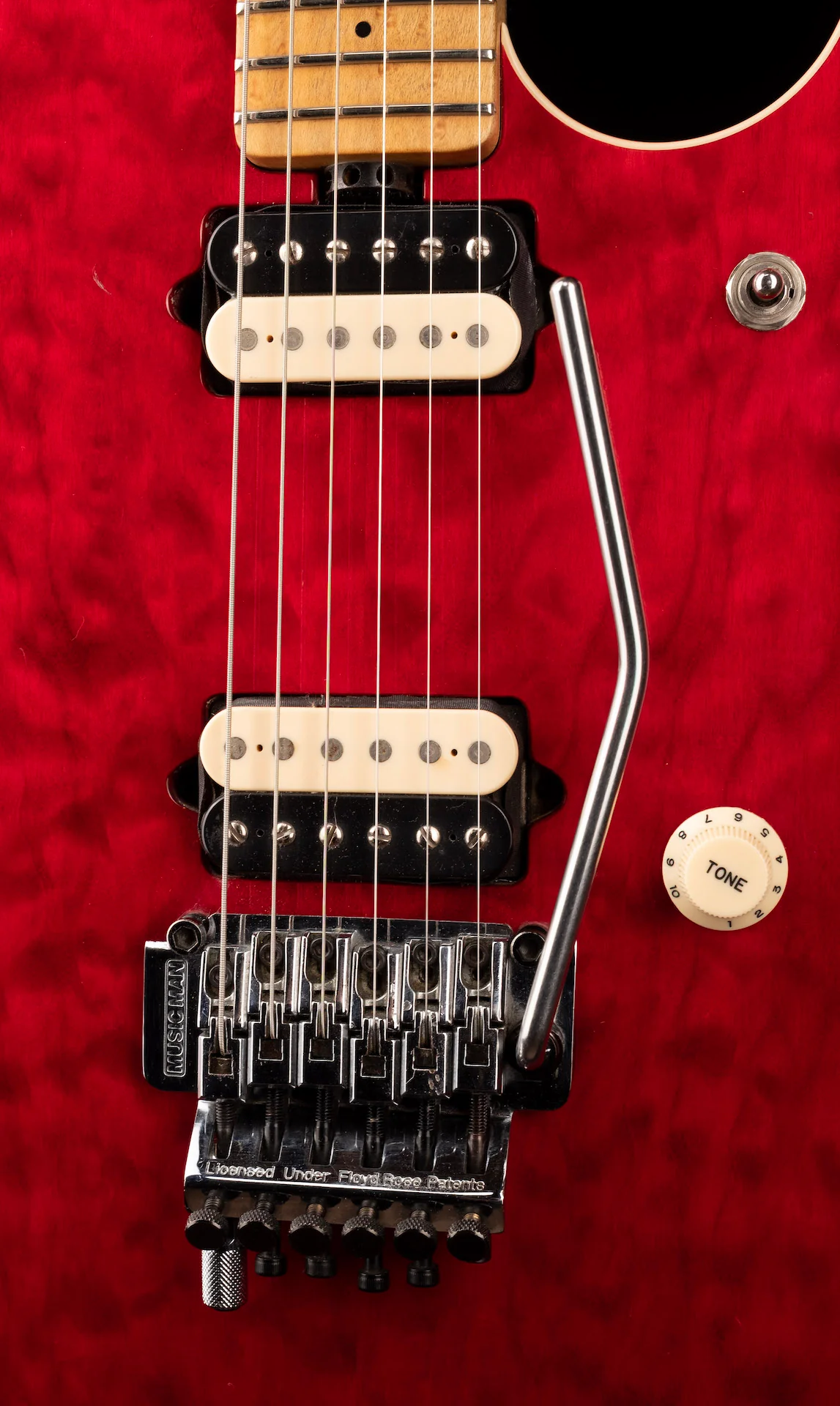 Pre Owned 1995 MusicMan Eddie Van Halen EVH Model Guitar Rare Trans Red With HSC - Image 5
