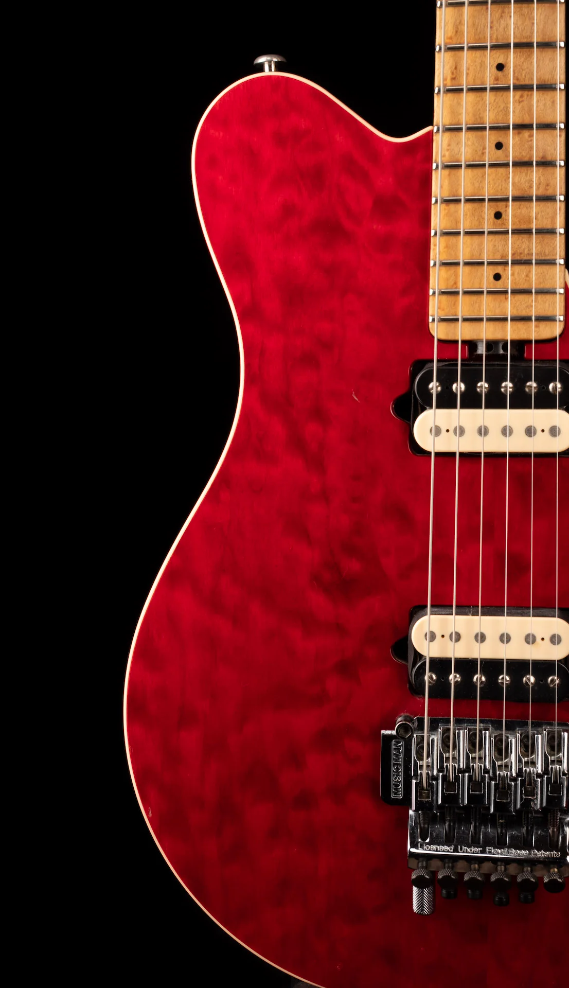 Pre Owned 1995 MusicMan Eddie Van Halen EVH Model Guitar Rare Trans Red With HSC - Image 7