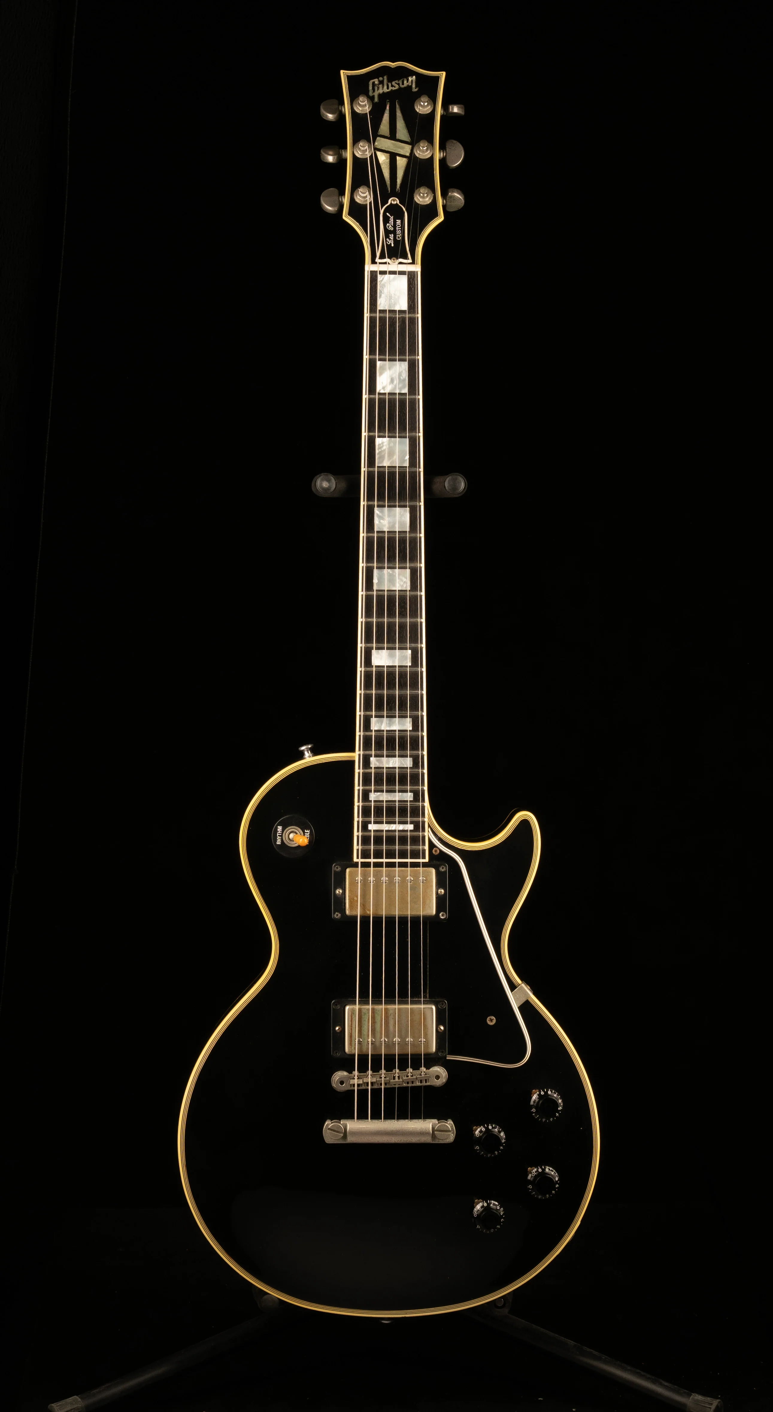 Pre Owned 2002 Gibson Custom Shop 1968 Reissue Les Paul Custom Ebony With OHSC - Image 2
