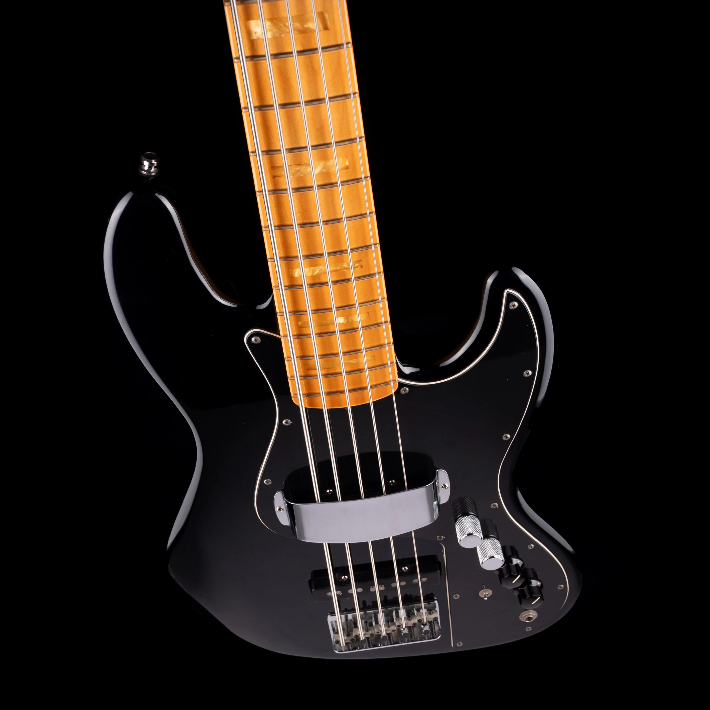 Pre Owned 2005 Fender Marcus Miller Jazz Bass V Black With OHSC - Image 3